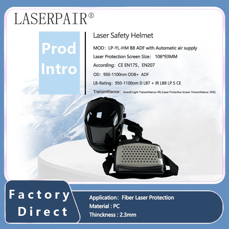 Capacete de Proteção contra Laser LP-YL-HM B8 ADF com Suprimento Automático de Ar #1003