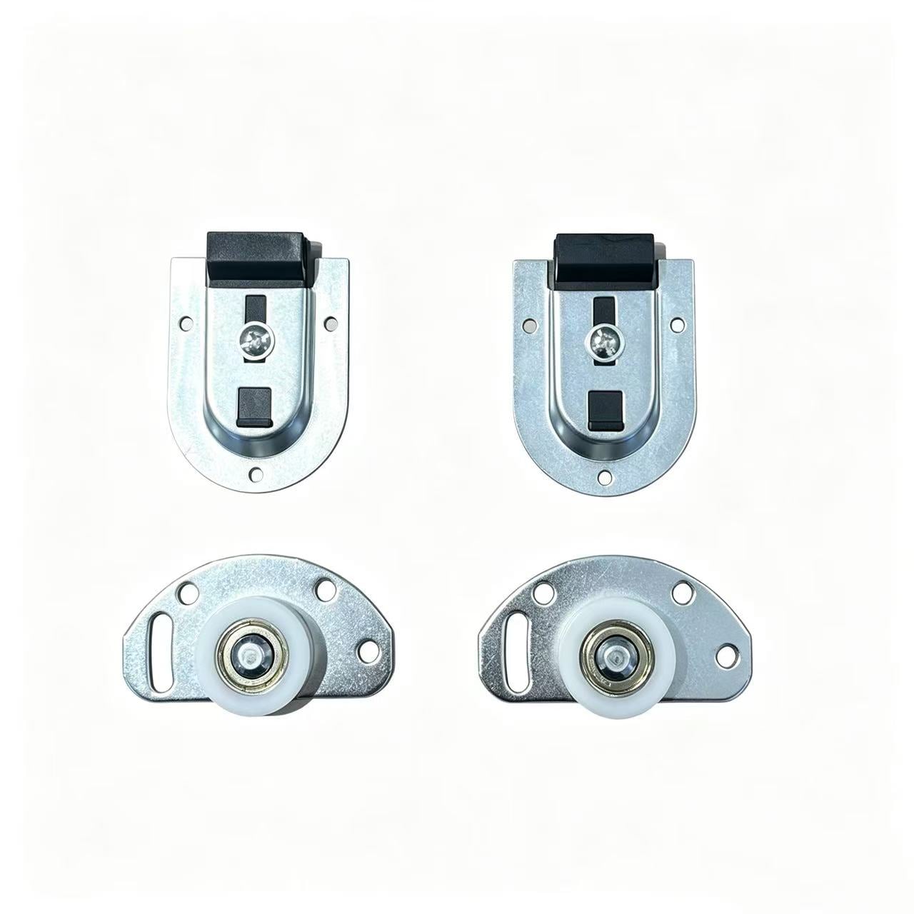 Light Duty Sliding Hardware – 32mm Top & Bottom Wheels – Silver-White with Black/White Accents | TL-WP09