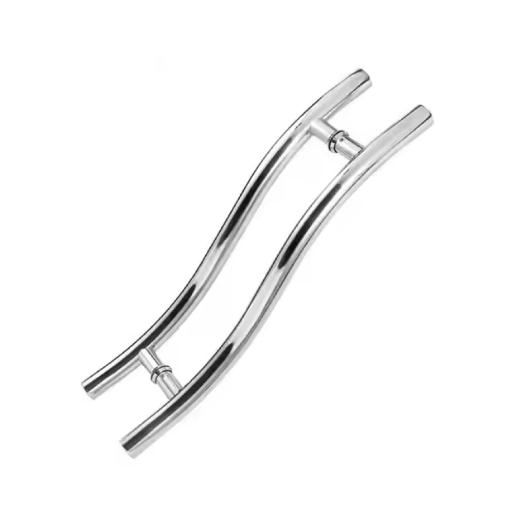 THOMEI Stainless Steel Curved Door Handle – Modern Elegant Pull Handle for Home & Office Doors