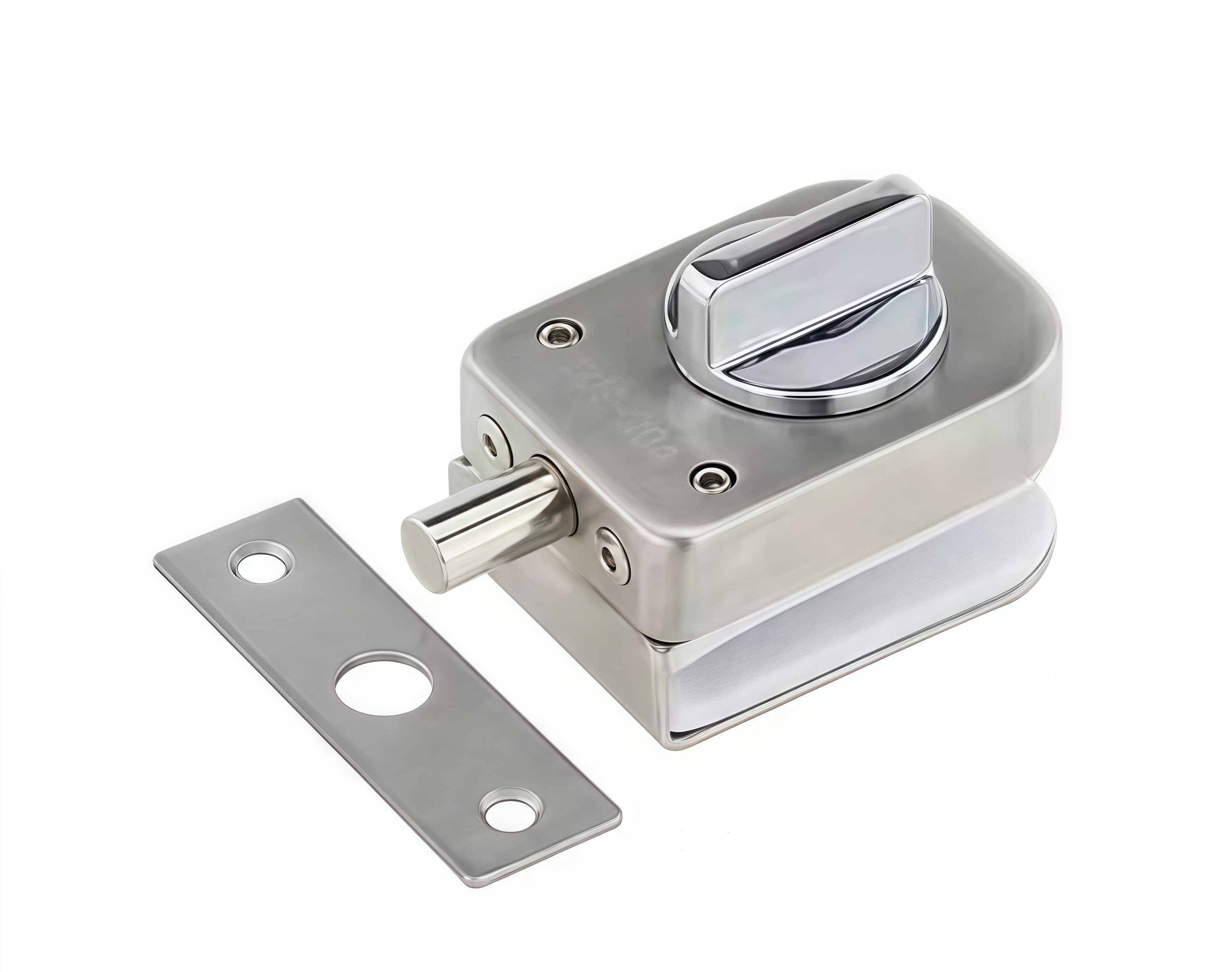 Stainless Steel Frameless Glass Door Lock with Aluminum Alloy Core - Fits 10-12mm Tempered Glass, Anti-Corrosion & Secure