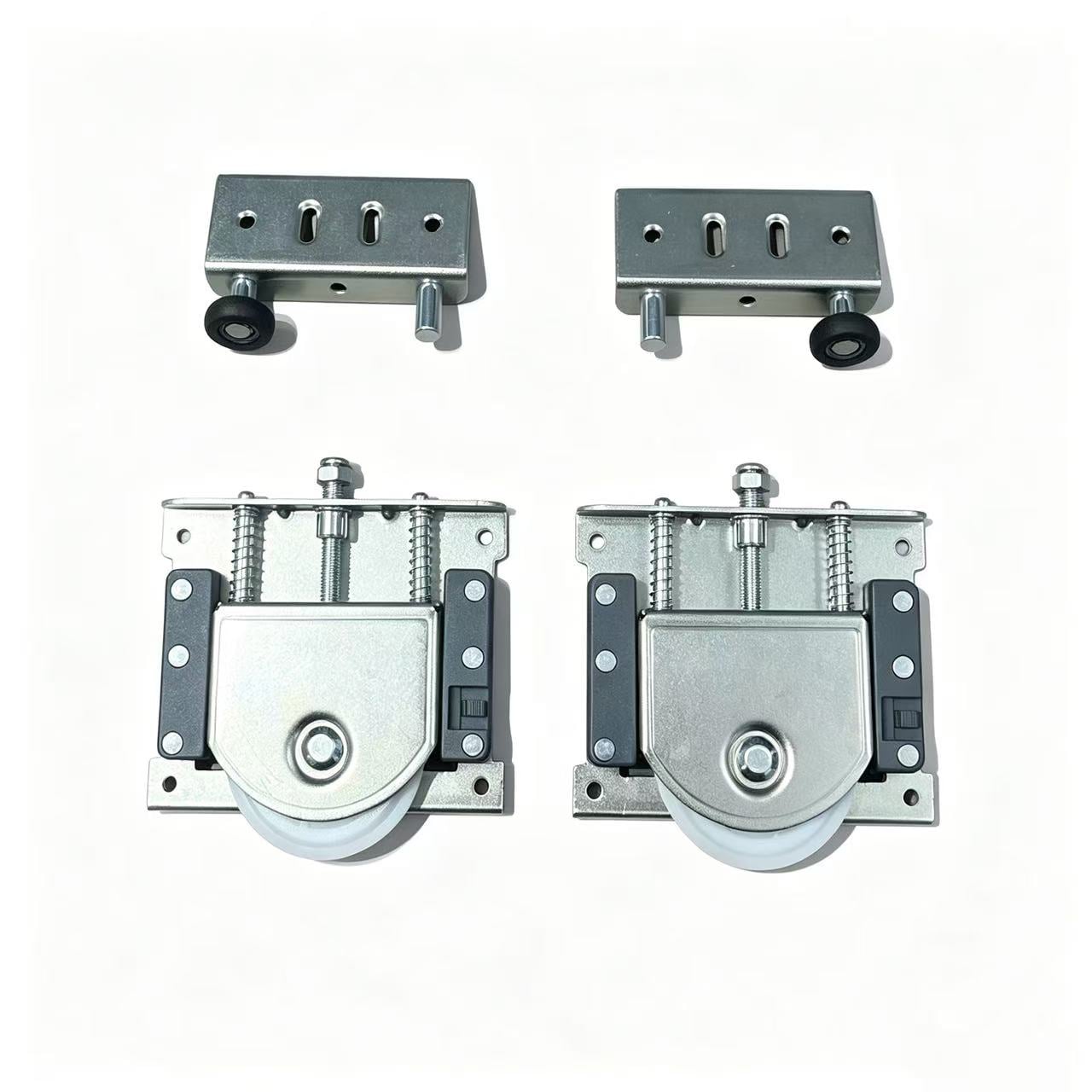 55mm Heavy Duty Wardrobe Sliding Door Wheel Kit – Silver-White with Black & White Hubs | TL-WP1427