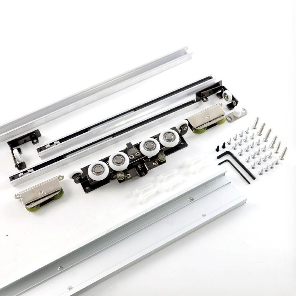Modern Durable Aluminum Concealed Door Hardware – Trackless Hidden Sliding Fittings for Bathroom & Bedroom Doors