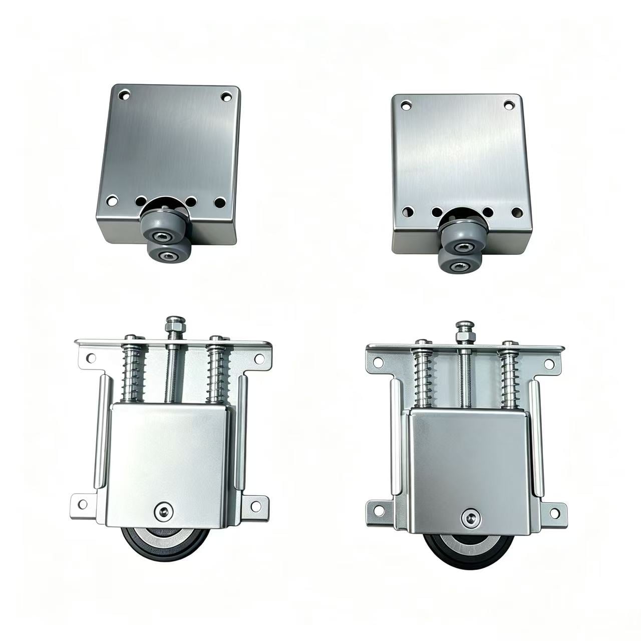 Practical & Durable 38.5mm Sliding Door Wheel Set – Top & Bottom Wheels – Silver-White Metal – Grey Top Hubs + Black Bottom Hubs – B2B Bulk Supply | TL-WP0816