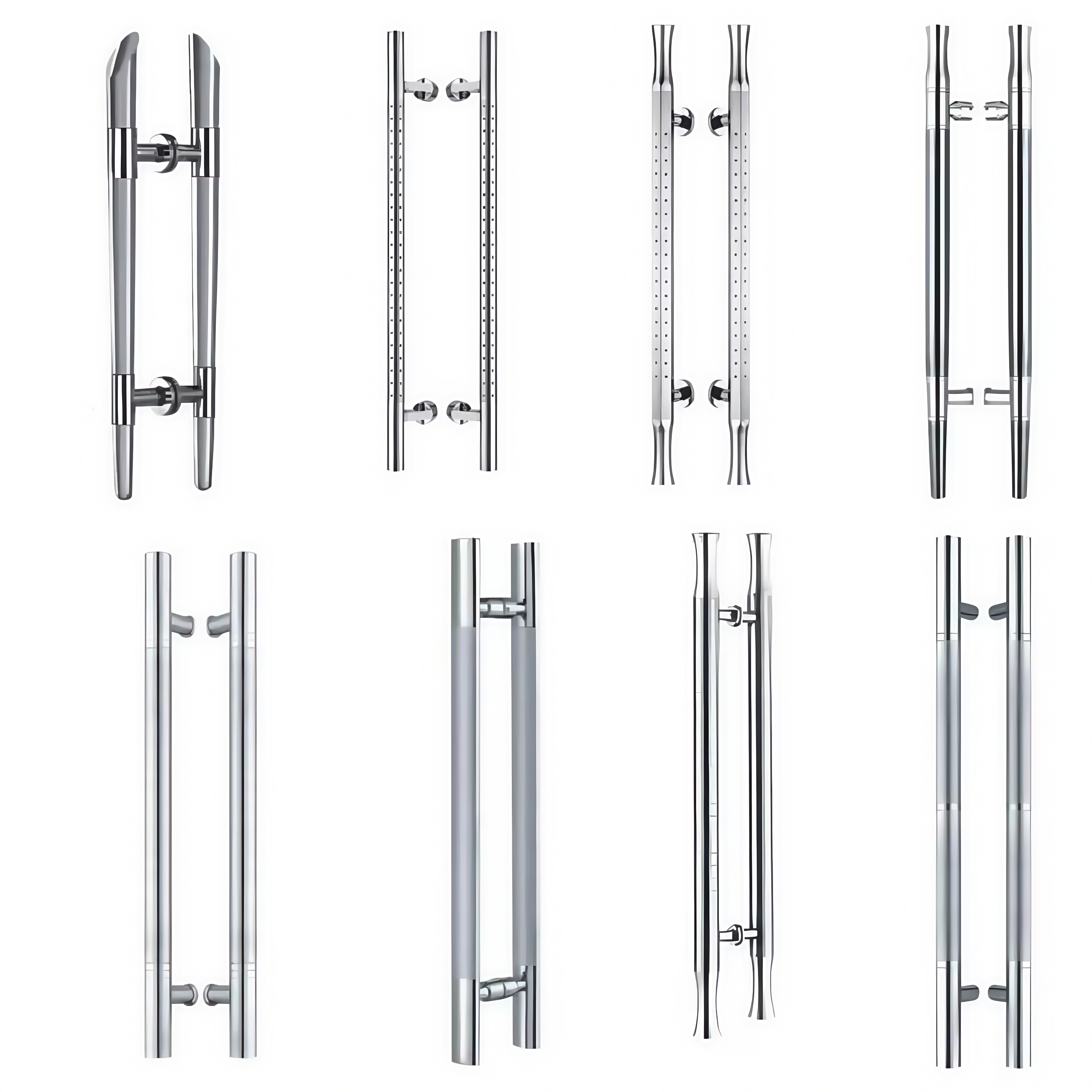 Tubular Chrome Bathroom Back to Back Shower Enclosure Room Glass Pull Door Handle