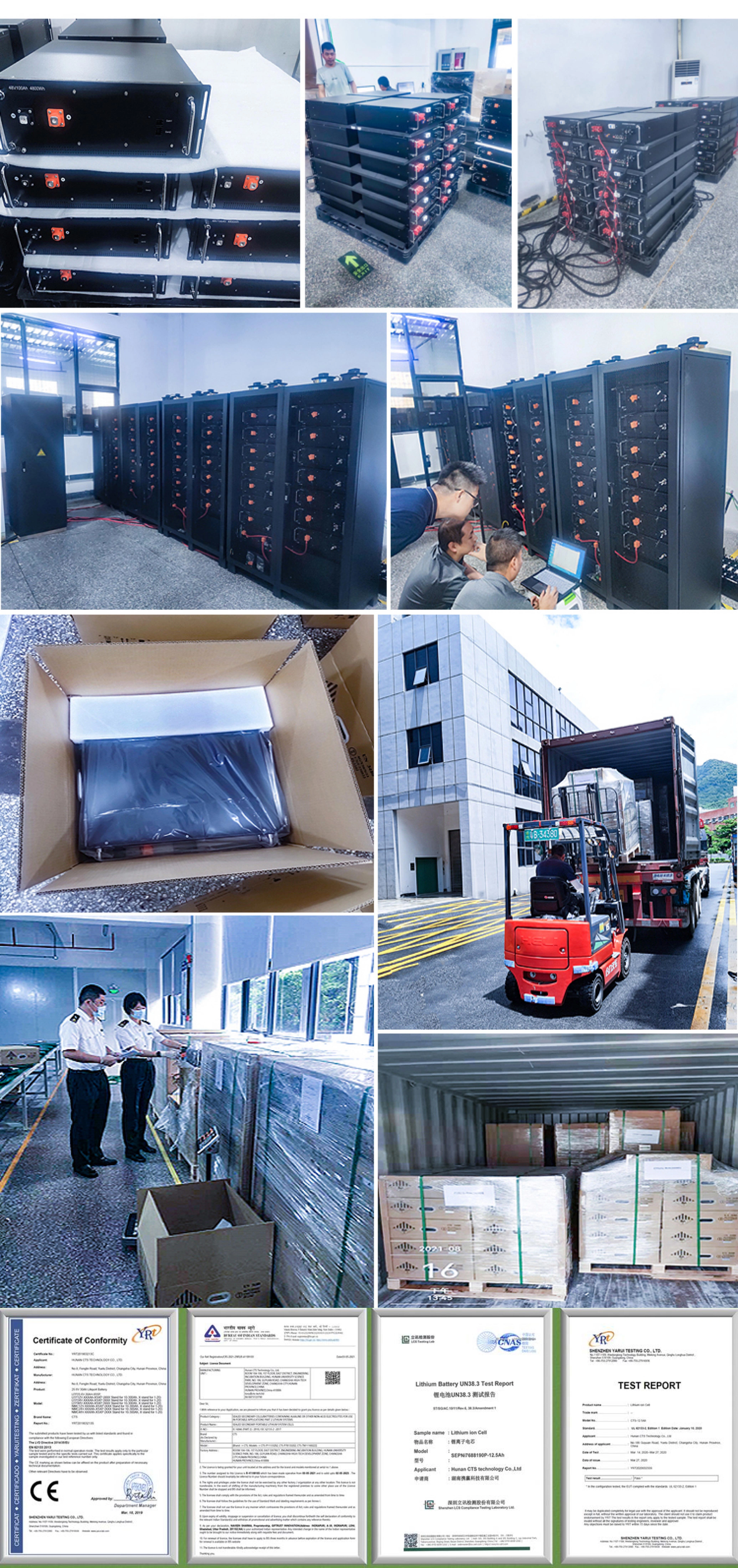 CTS lifepo4 battery 48v 200ah energy storage battery 48v 100ah 200ah 5kwh 10kwh serve rack lifepo4 lithium ion battery manufacture