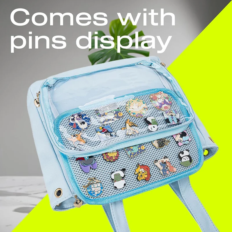 Kawaii Pins Display Ita Tote Bag Canvas Shoulder Crossbody Bag