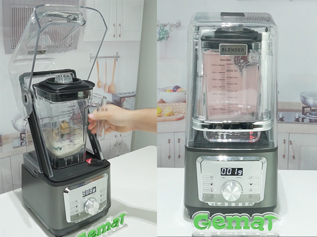 GEMAT Soundproof Blender HS-606C - Quiet High-Speed Blender with 6 Preset Programs & 2L Unbreakable PC Jar