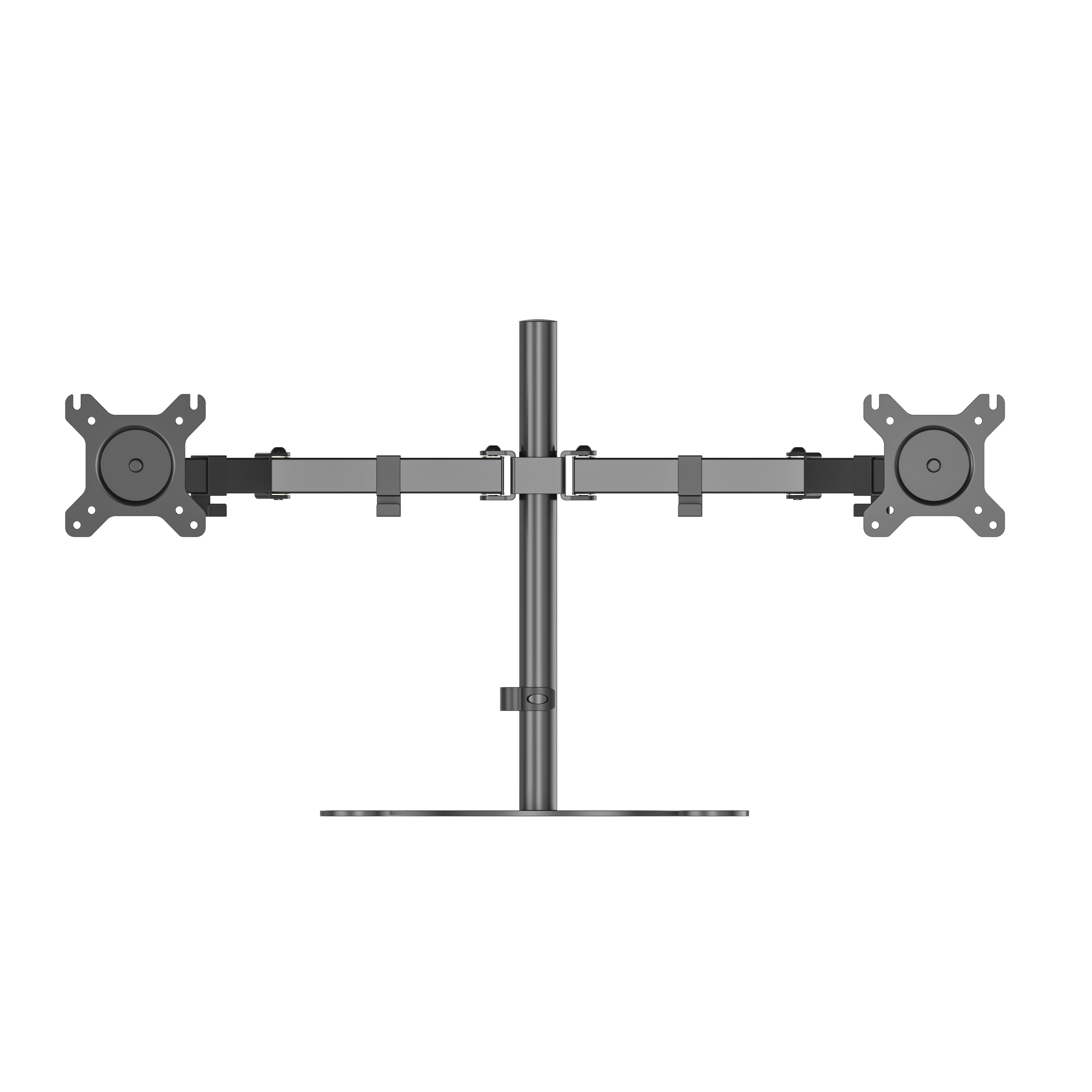 Piedistallo regolabile per doppio monitor con rotazione del pannello a 360° e gestione dei cavi V-MOUNTS VM-D34S