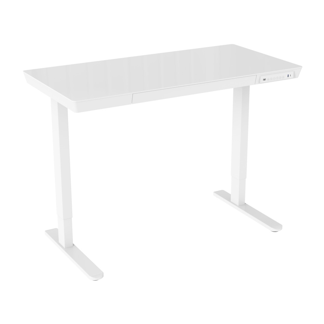 Electric Glass Standing Desk with USB Charging – V-MOUNTS   JSD5-02-G4