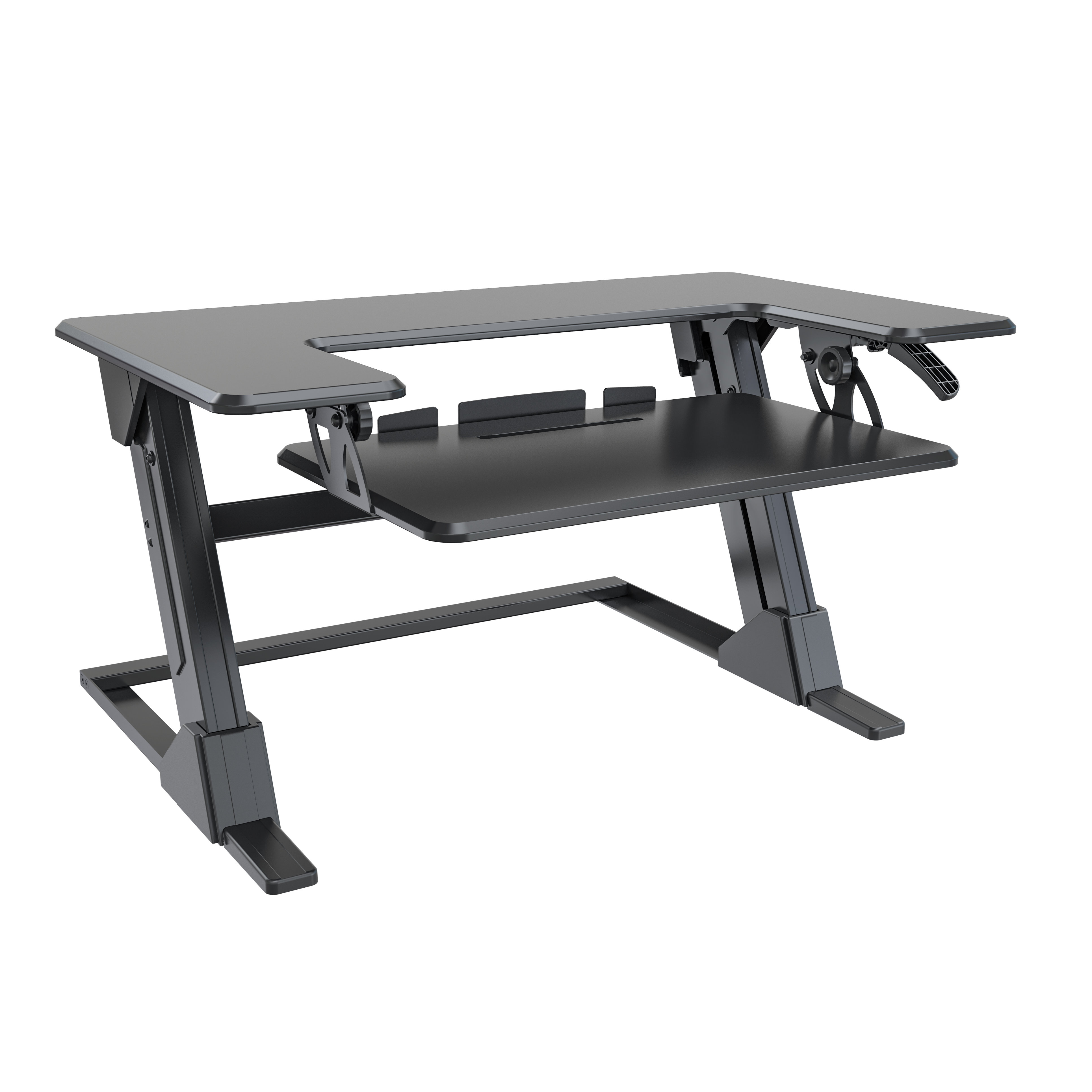 Modern Portable Gas Spring Sit-Stand Desk Converter with MDF Desktop | V-MOUNTS VM-SD06