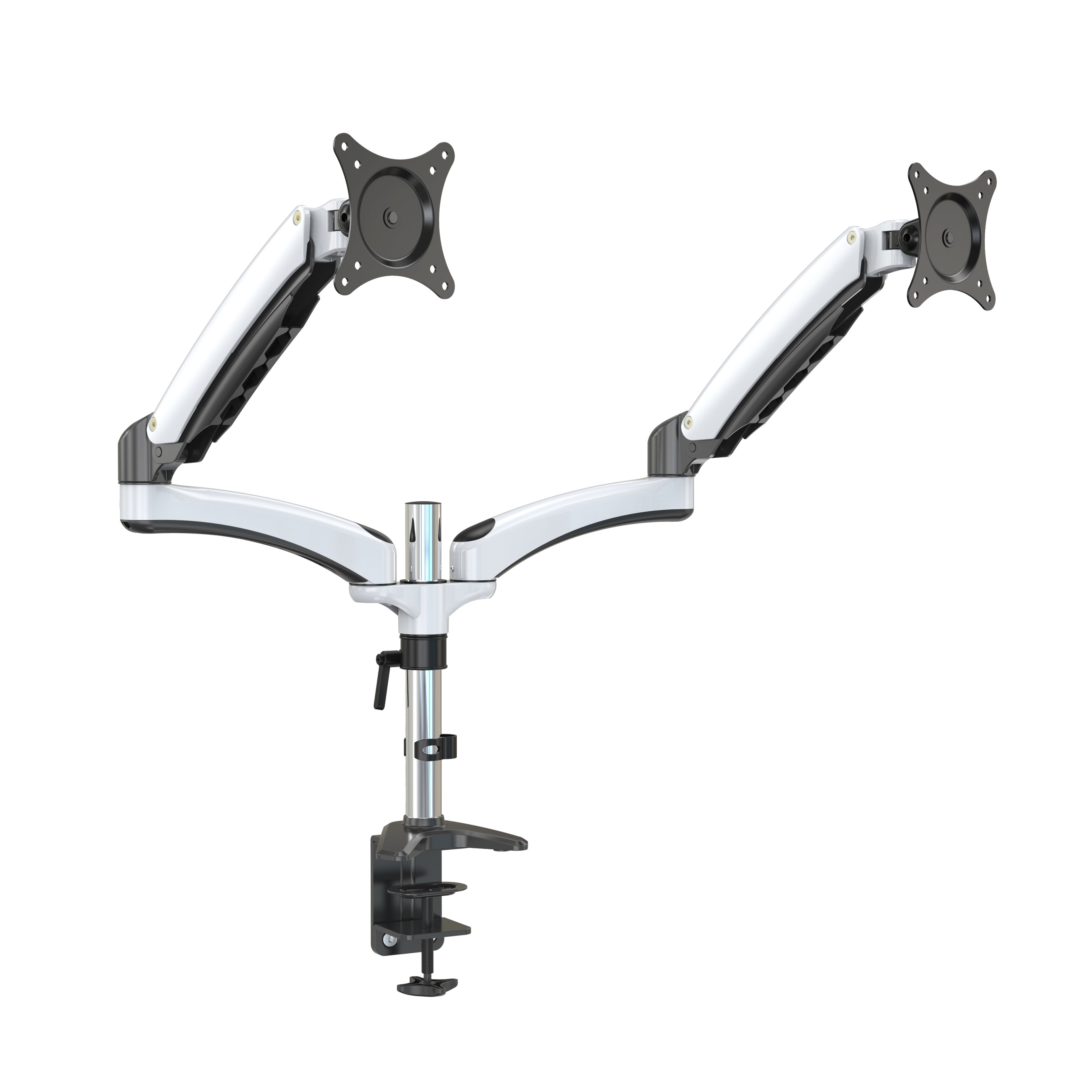 アーティキュレーティングテーブルマウント付きガススプリングデュアルモニターアーム - V-MOUNTS VM-DS124D