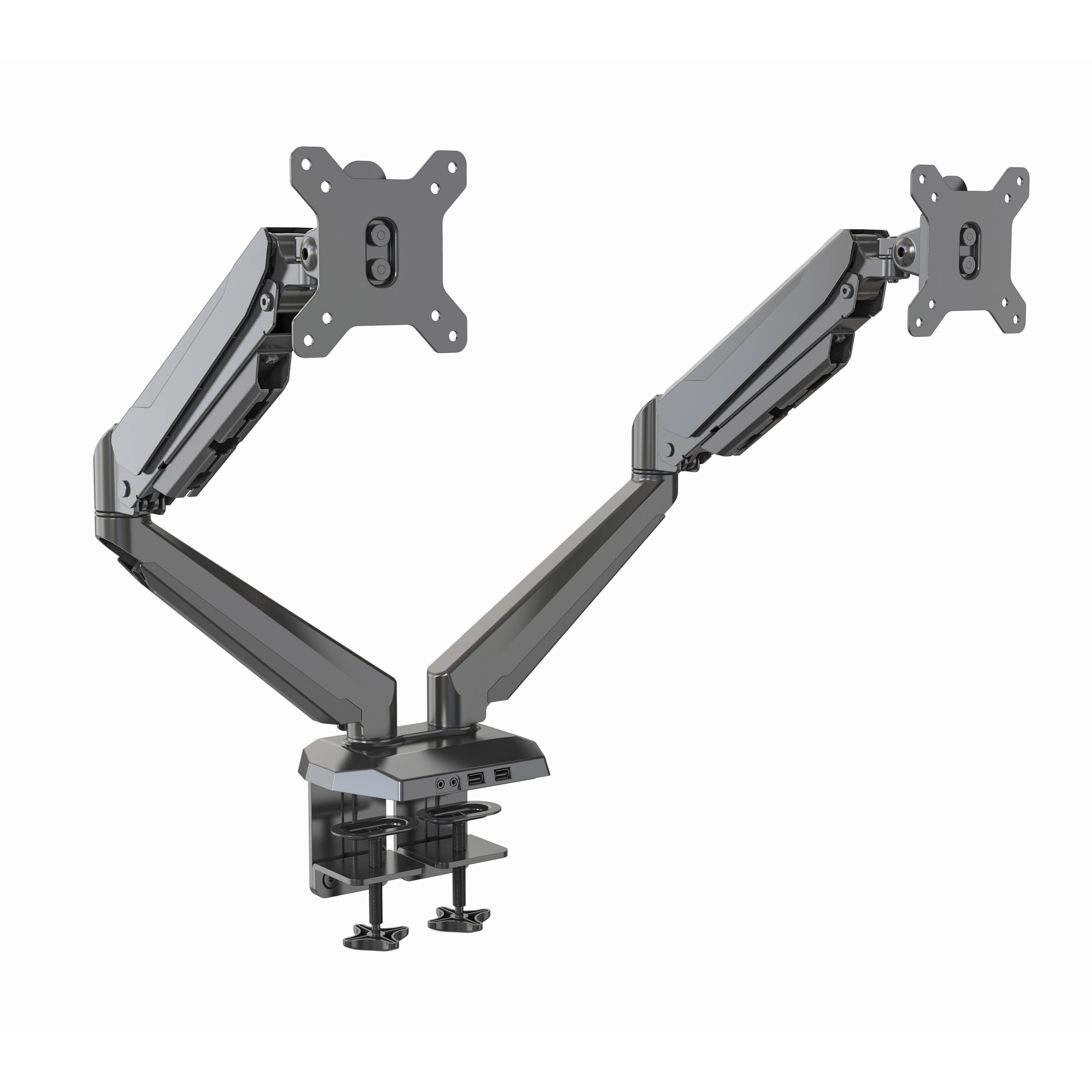 Dual Monitor Arm Stand with USB & Gas Spring Quick Insert | V-MOUNTS VM-GM224U