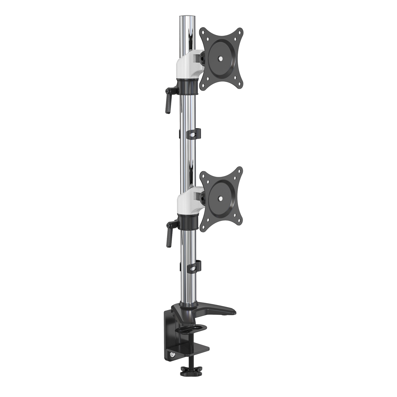 Dual Screen Height Adjustable Monitor Arms with Aluminum Pole Stand V-MOUNTS VM-FE120D