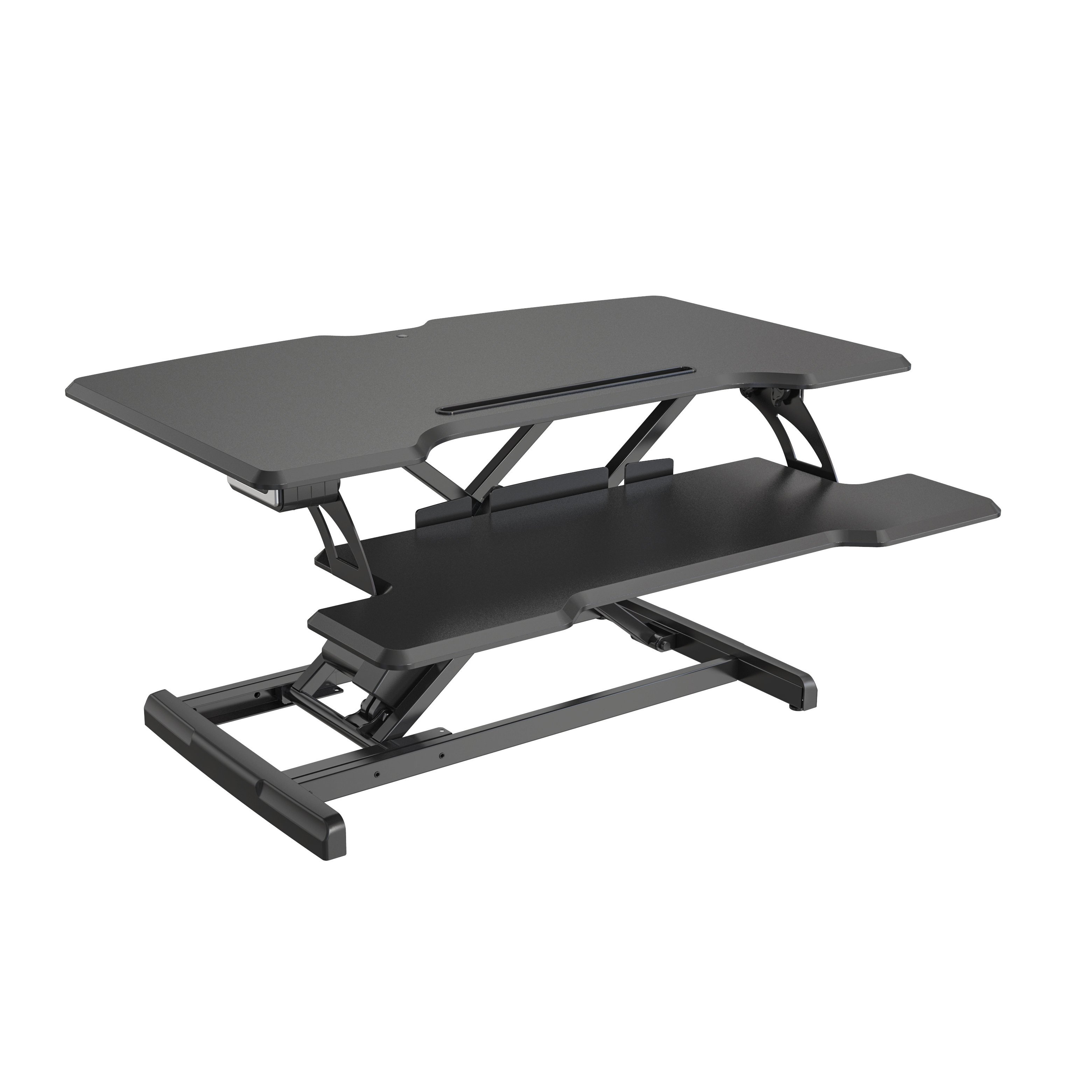 Electric Sit Stand Desk Converter with Quick-Release Keyboard Tray | V-MOUNTS VM-GSD66HCE