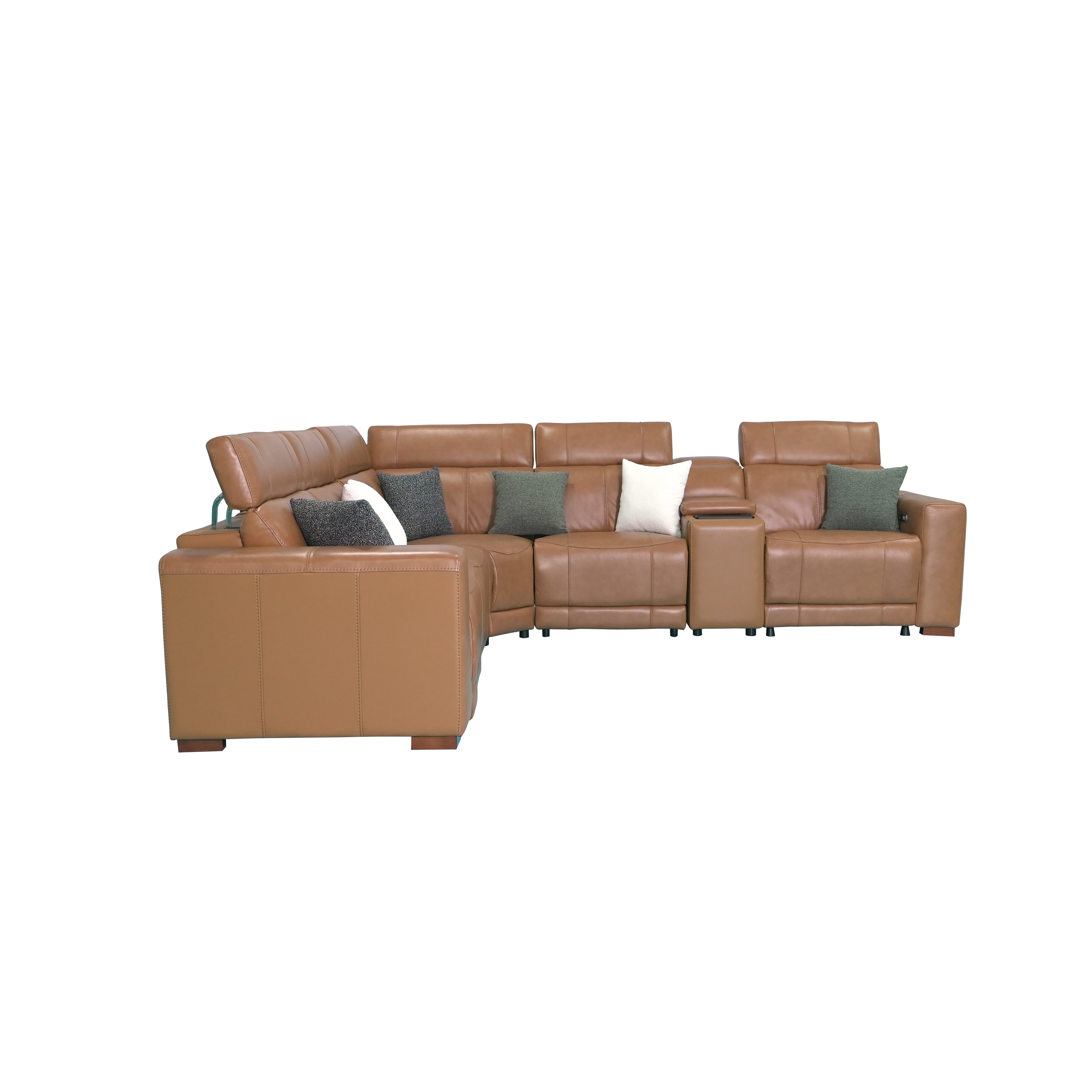 L-Shaped Leather Power Reclining Sectional Sofa - Zero Wall & Zero Gravity Lounge Set - V-MOUNTS   PRS-236D-341（L）