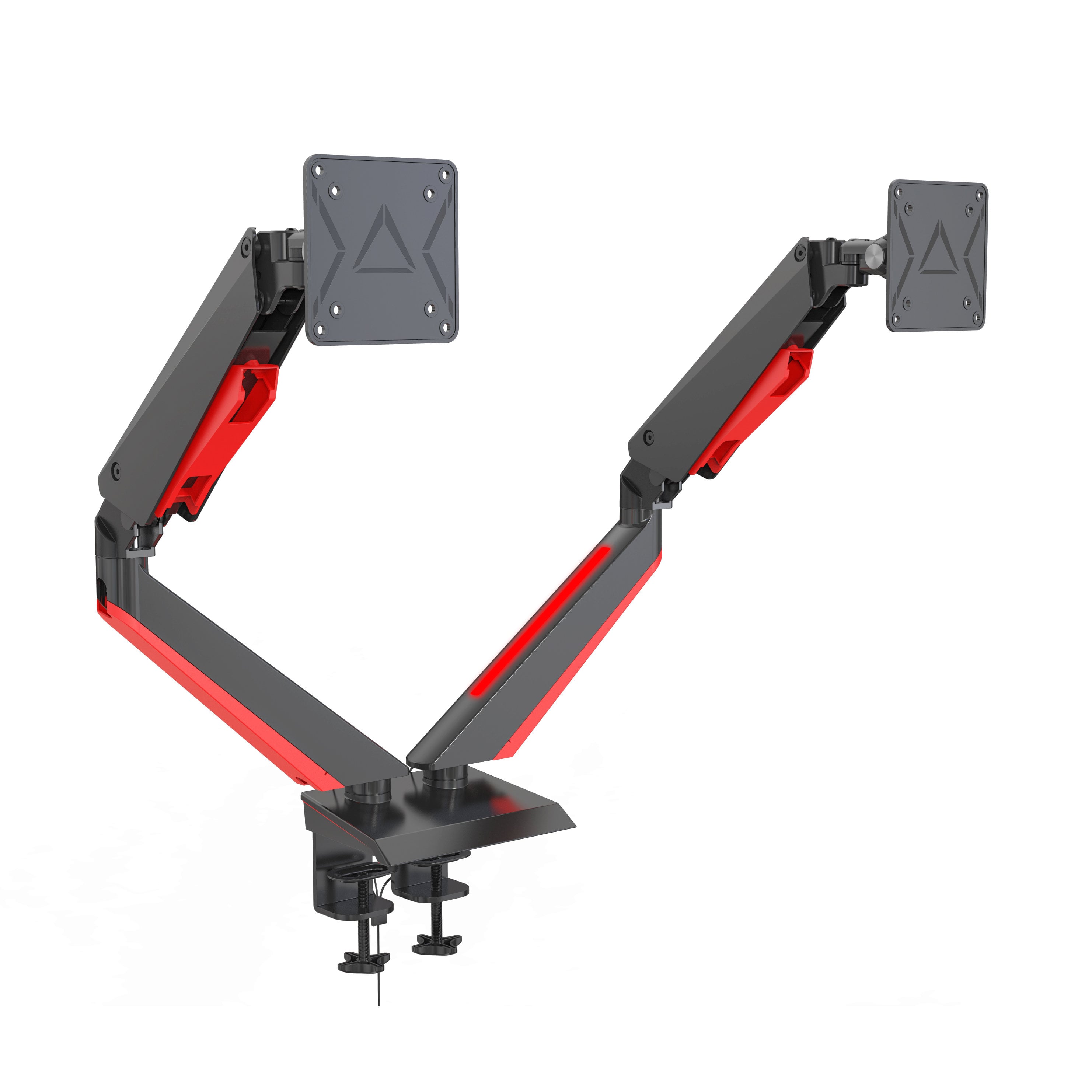 Gaming Monitor Arm with Gas Spring & LED Backlight Base for 15-32