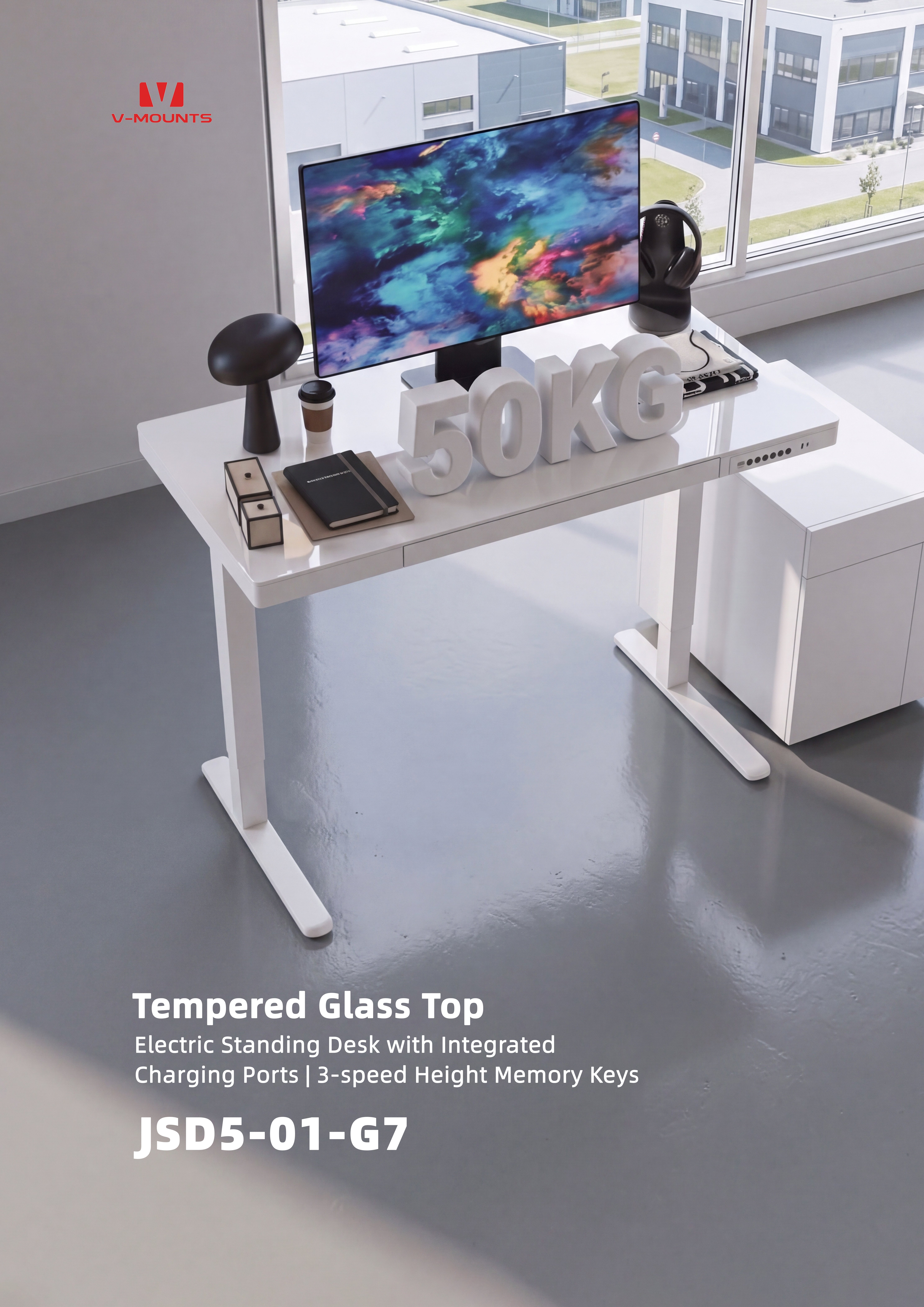 V-MOUNTS Electric Sit to Stand Desks JSD5-01-G7