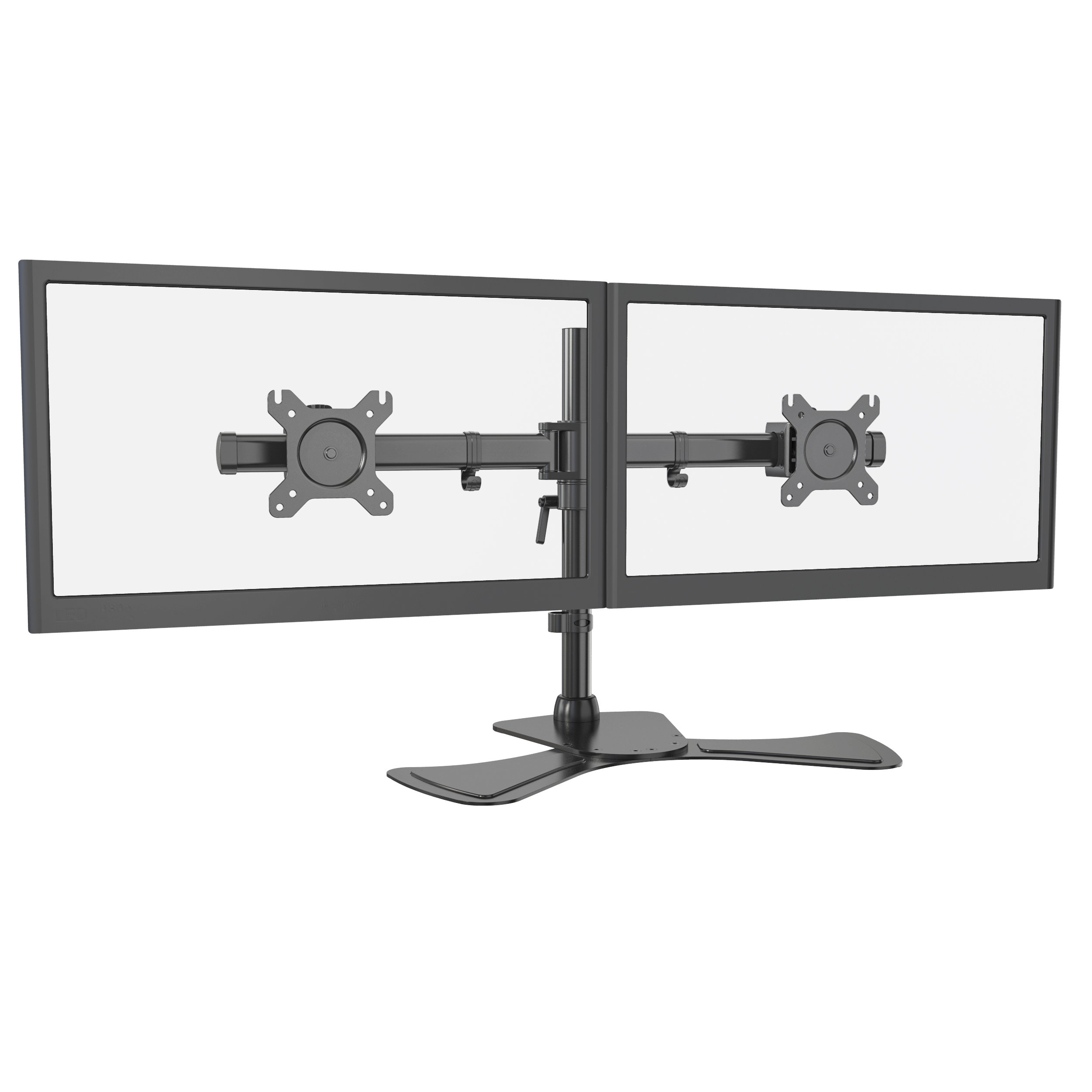 Dual Monitor Desk Stand for 13-27” Screens, Freestanding Ergonomic Mount – V-MOUNTS VM-MP320SL