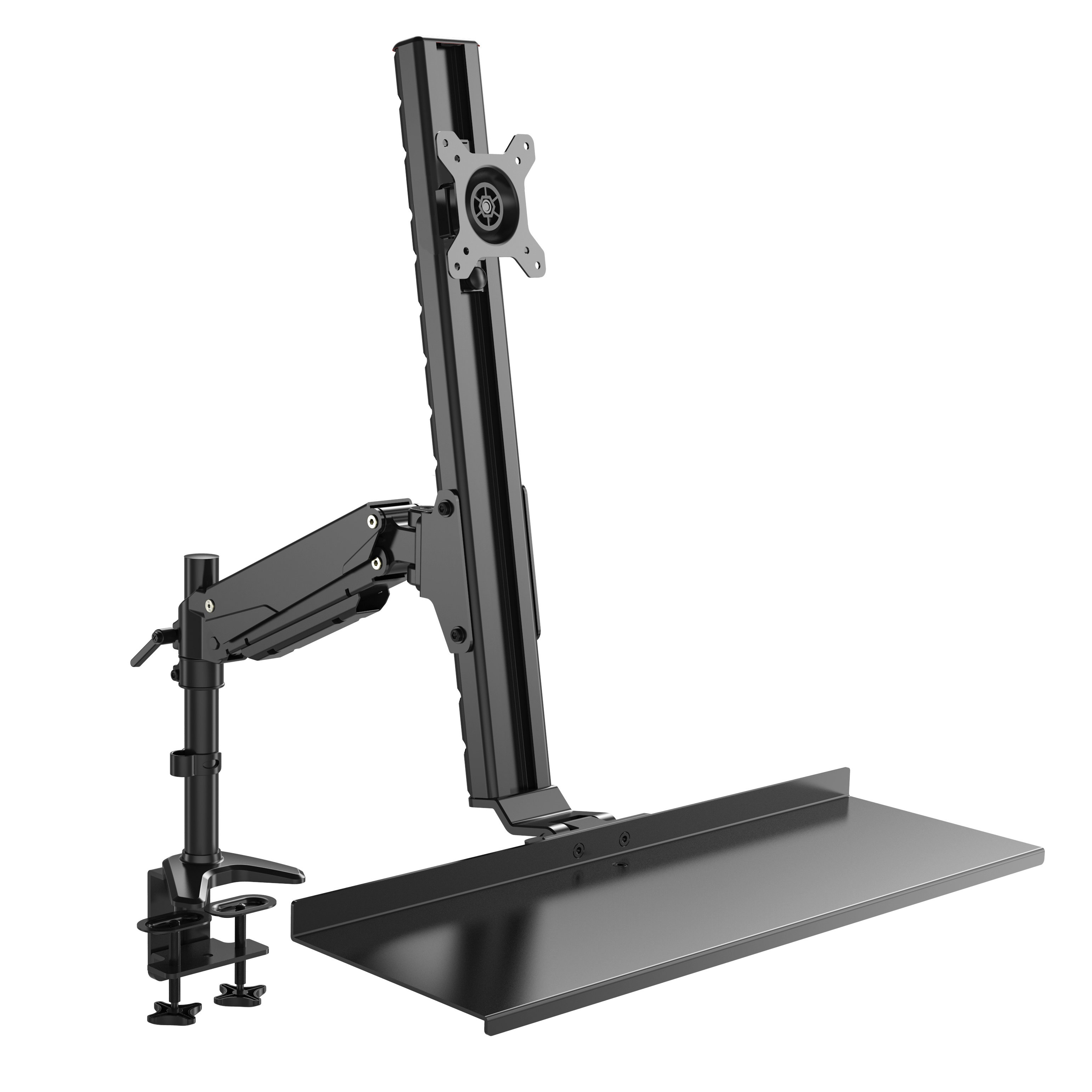 Support de bureau assis-debout pour un écran avec plateau pour clavier – V-MOUNTS VM-WS11