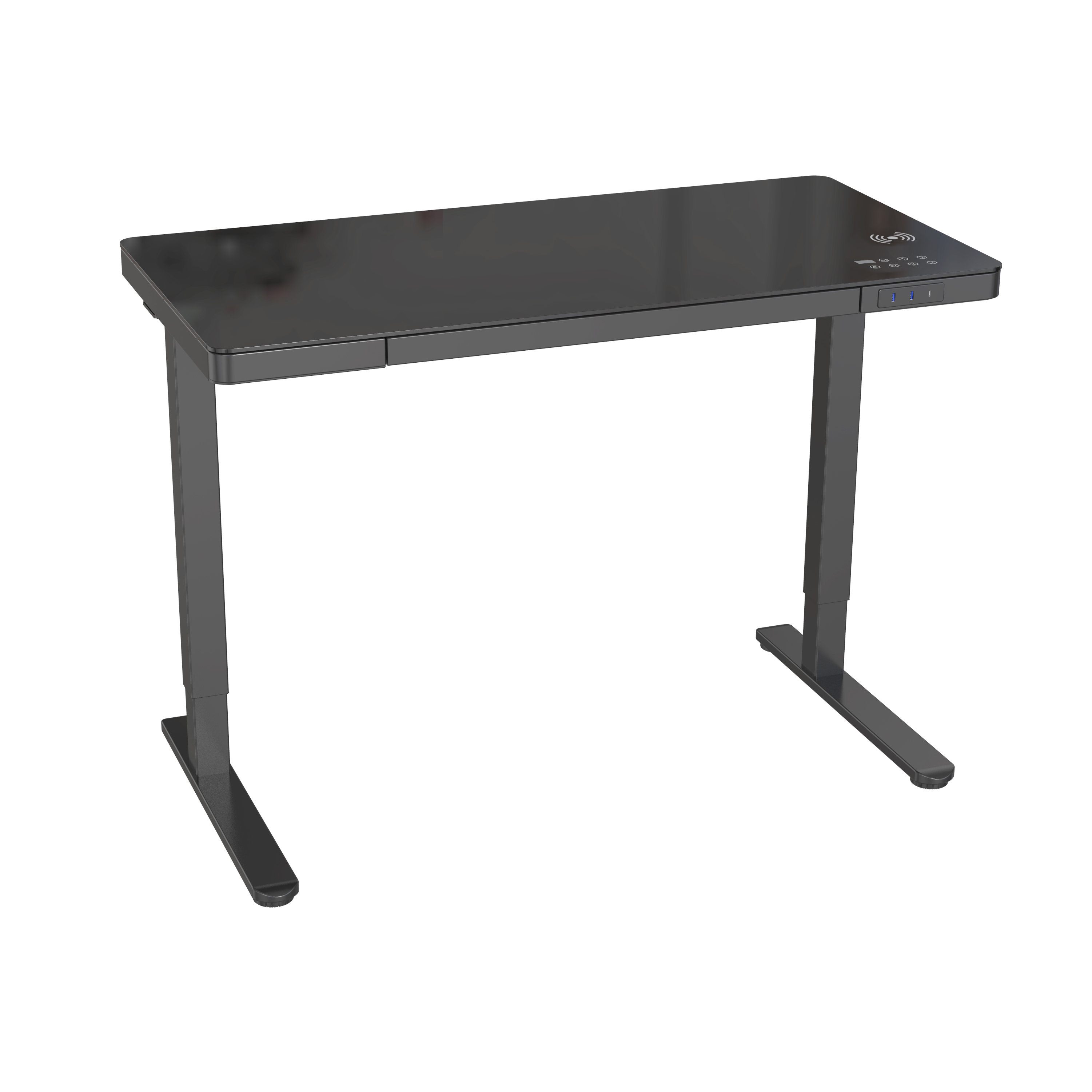 Smart Standing Desk with Wireless Charging & Tempered Glass Top V-MOUNTS JSD5-01-G2