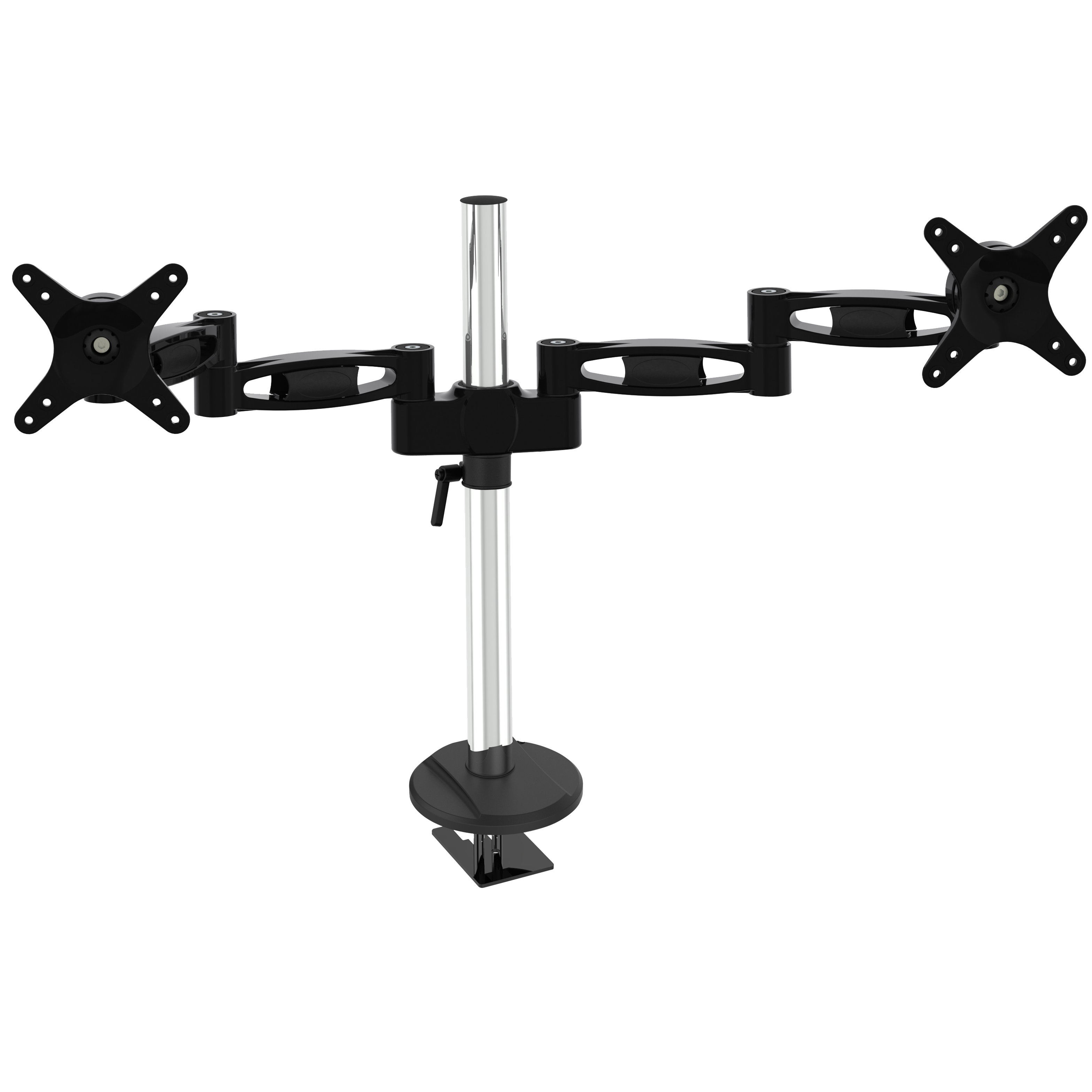 Tam Hareketli Çift Monitör Masa Montajı 13-27 İnç Grommet Montaj – V-MOUNTS VM-D09