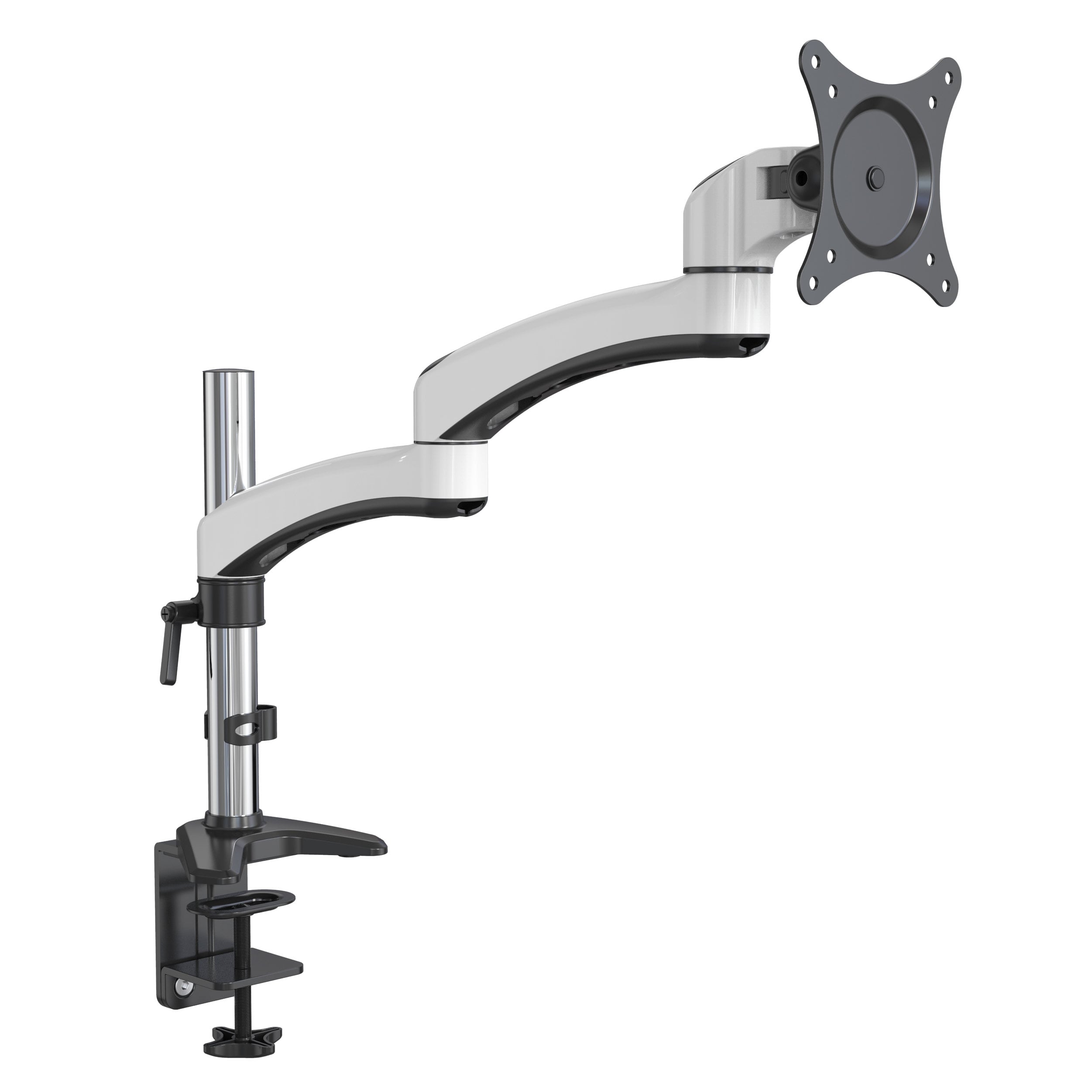 Full Motion Adjustable Monitor Mount Arm with Aluminum Pole Stand, Compatible with 15-32