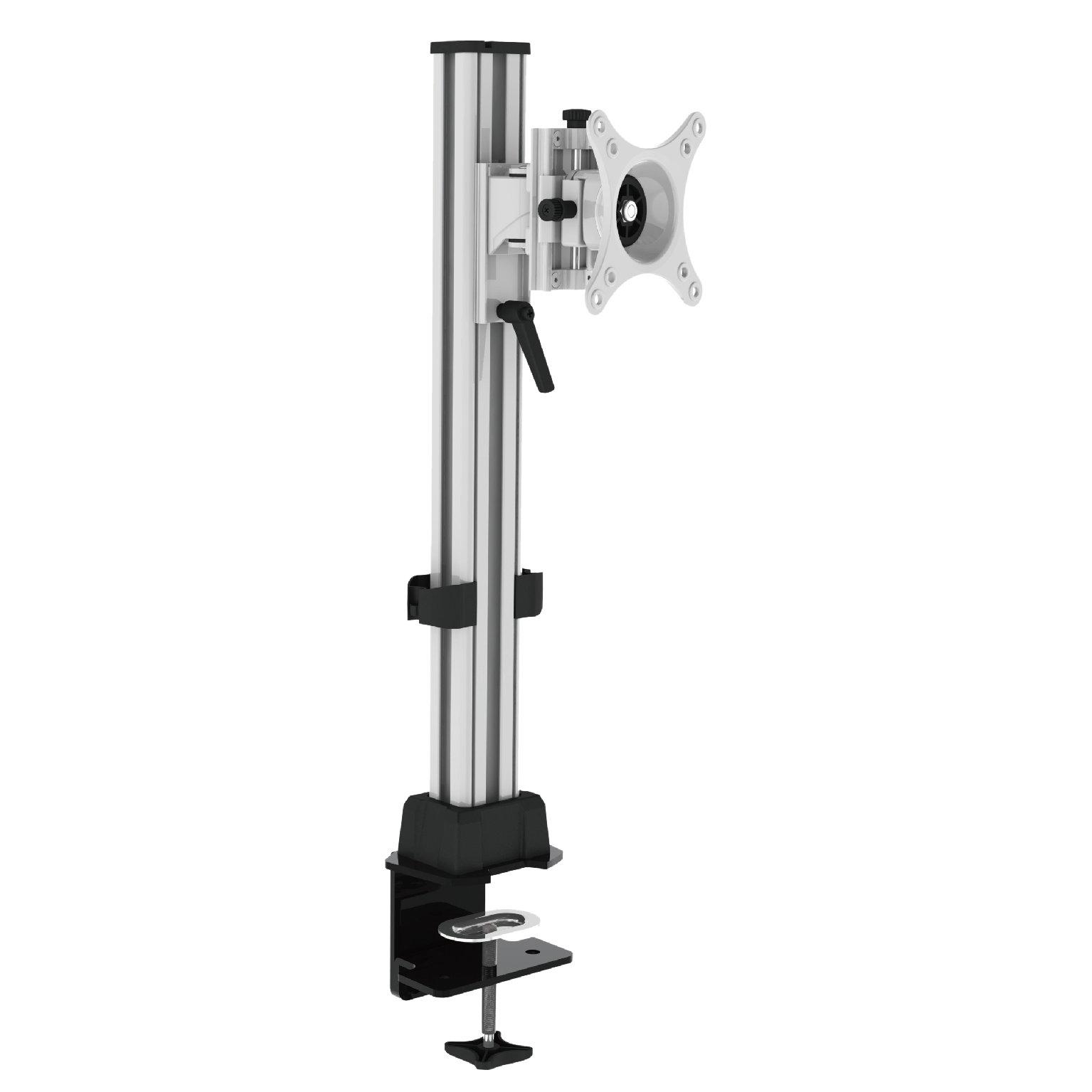 ذراع مفرد قابل للتعديل بزاوية مع كابسة طاولة وهيكل لوحة الإفراج السريع V-MOUNTS VM-DP01