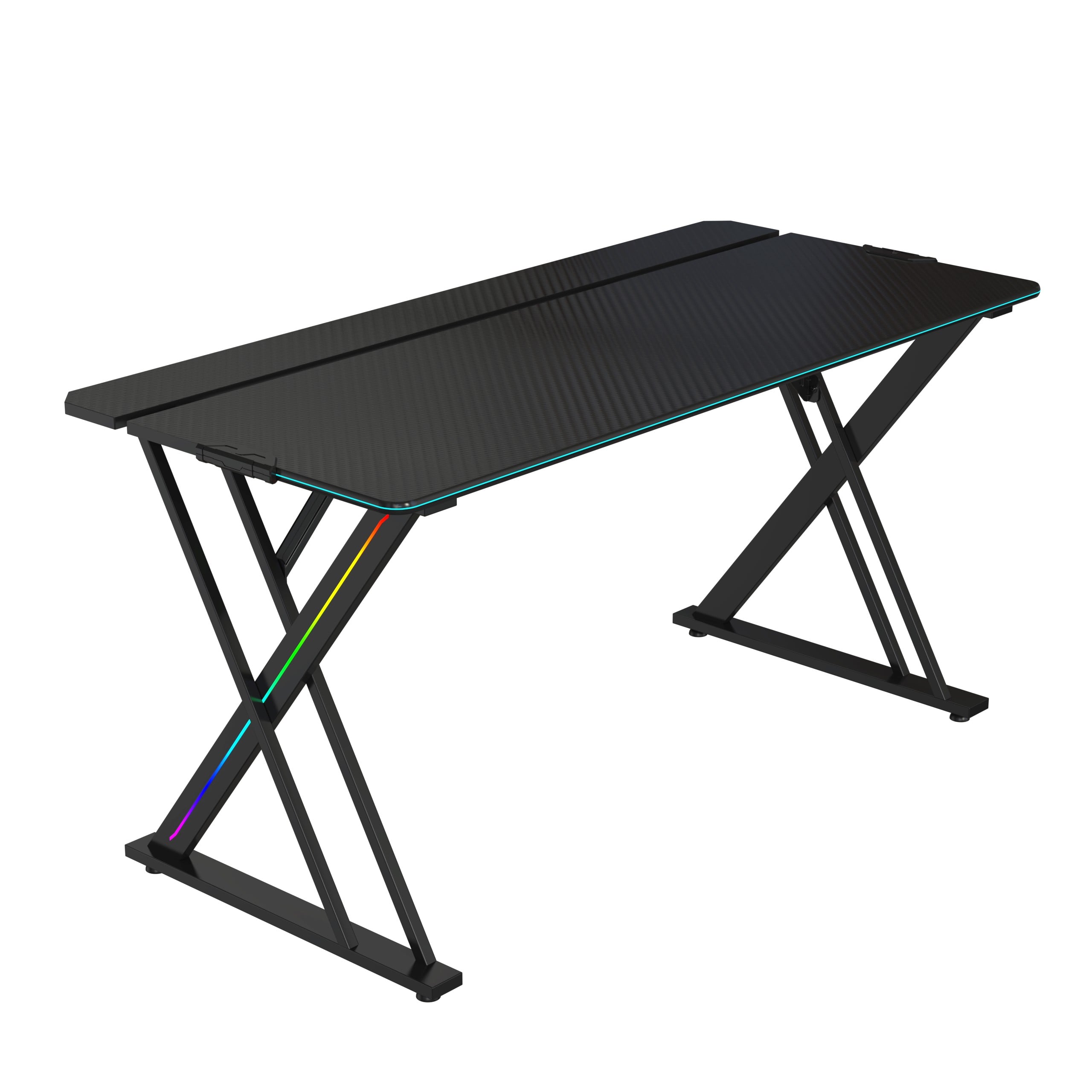 59-Inch Gaming Desk with RGB Lighting & Mouse Pad – V-MOUNTS VM-GT04-D