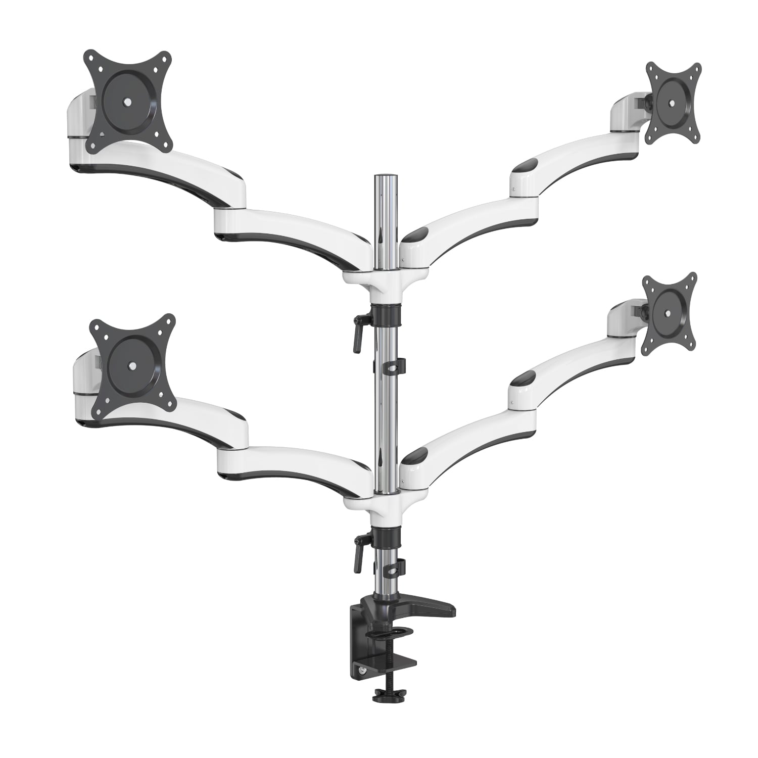Ergonomic Quad Monitor Desk Mount with Hidden Cable Management – V-MOUNTS VM-FE148D