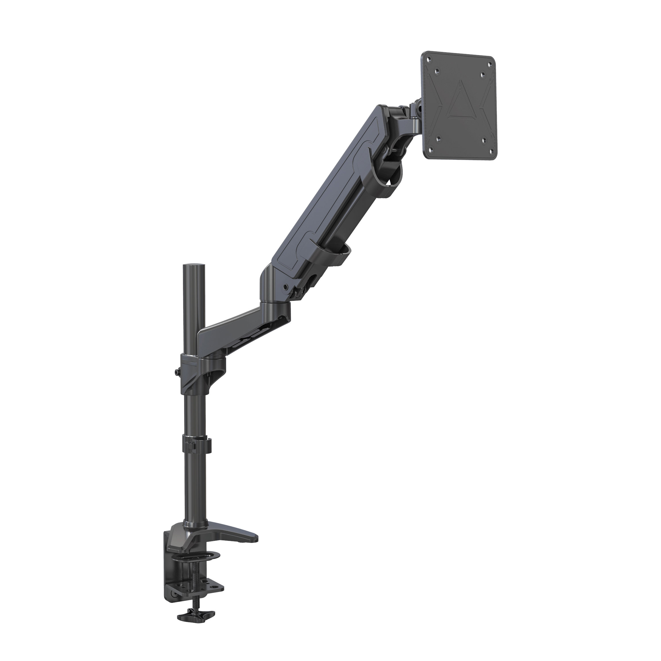 Premium Single Screen Monitor Holder with Manual Gas Spring Adjustment – V-MOUNTS VM-GE512D