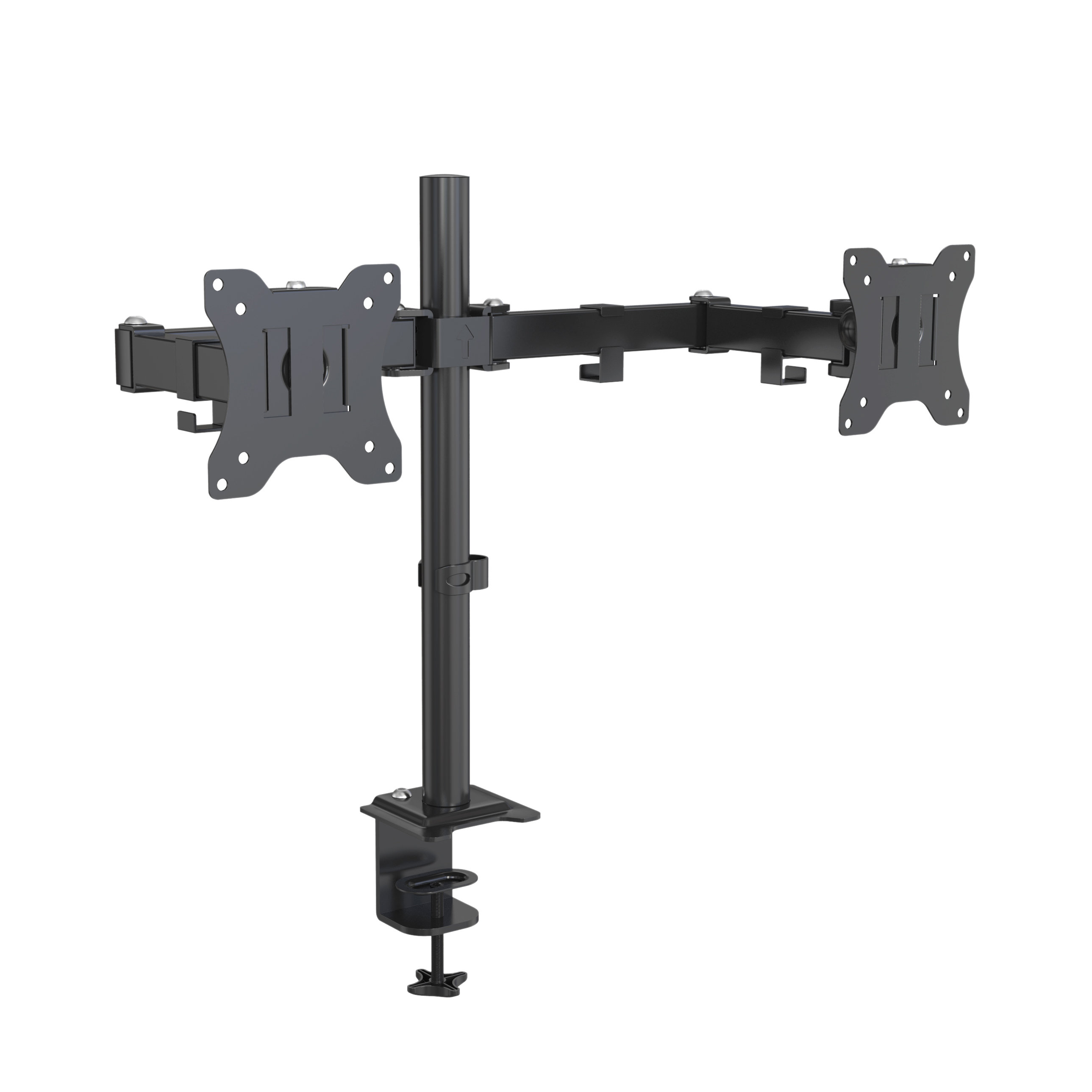 Piedistallo doppio regolabile per due monitor con gestione esterna dei cavi V-MOUNTS VM-D54