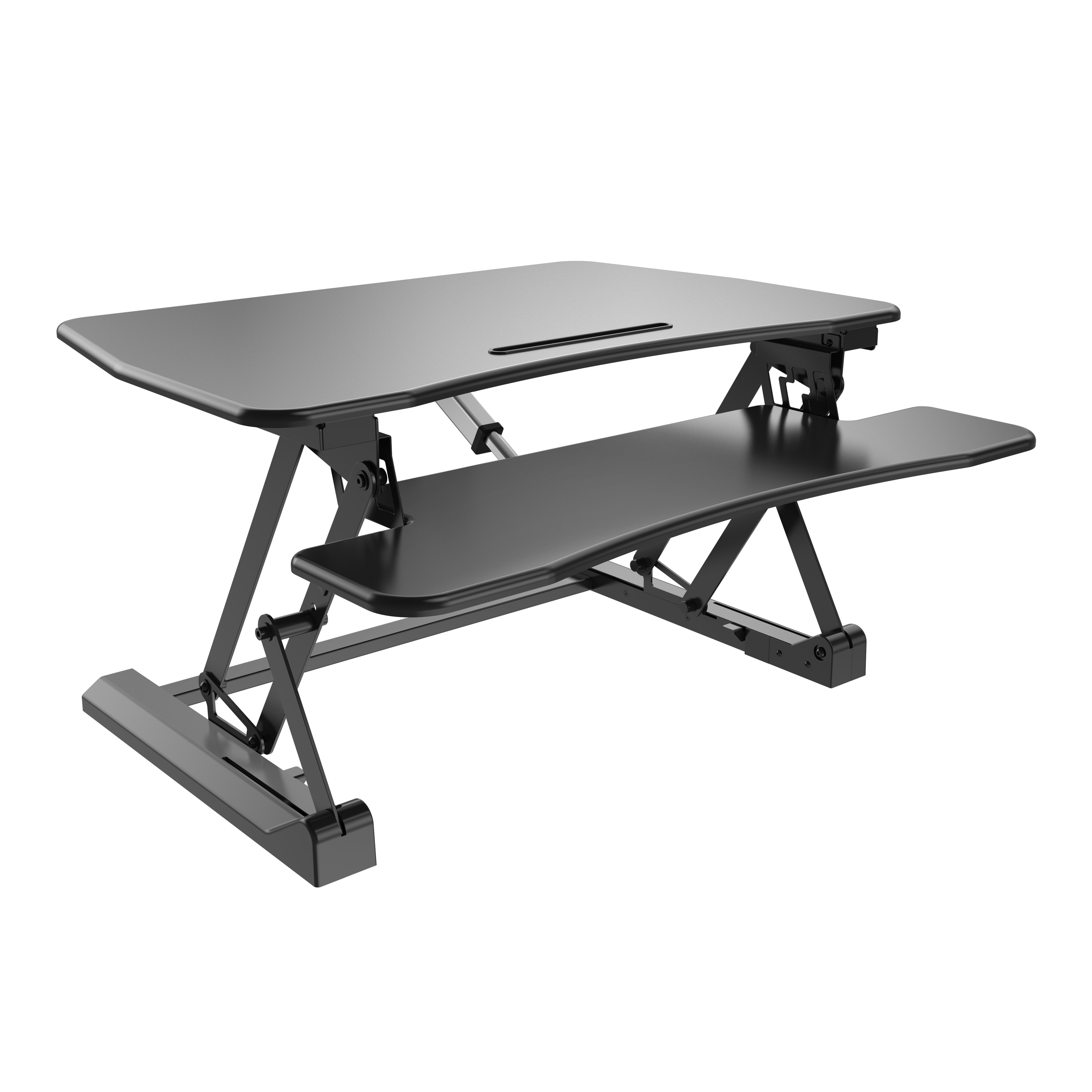 Electric Adjustable Laptop Stand Desk Converter with Keyboard Tray | V-MOUNTS VM-LD07E