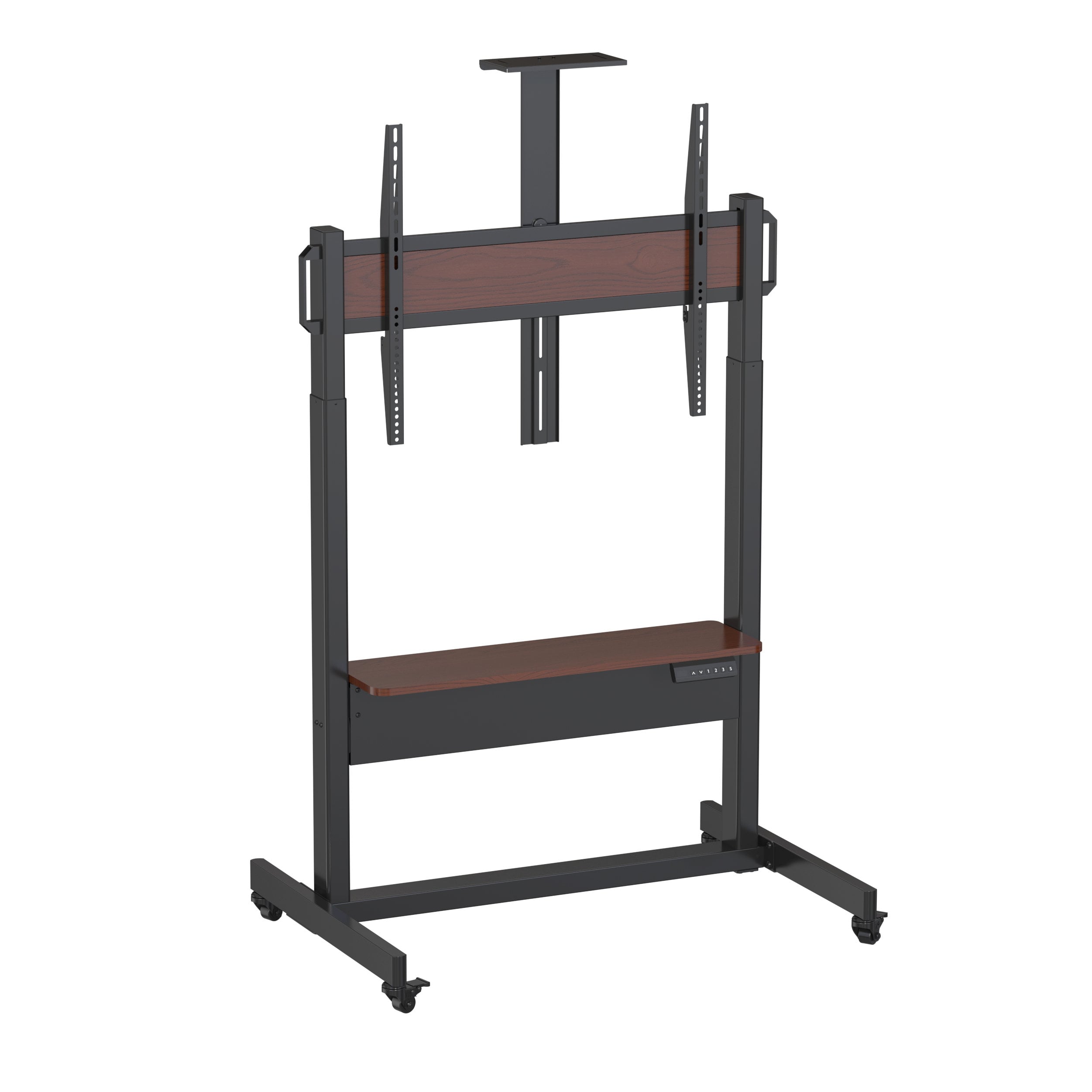 Height Adjustable Dual Motor TV Mount with Wheels for 37-100