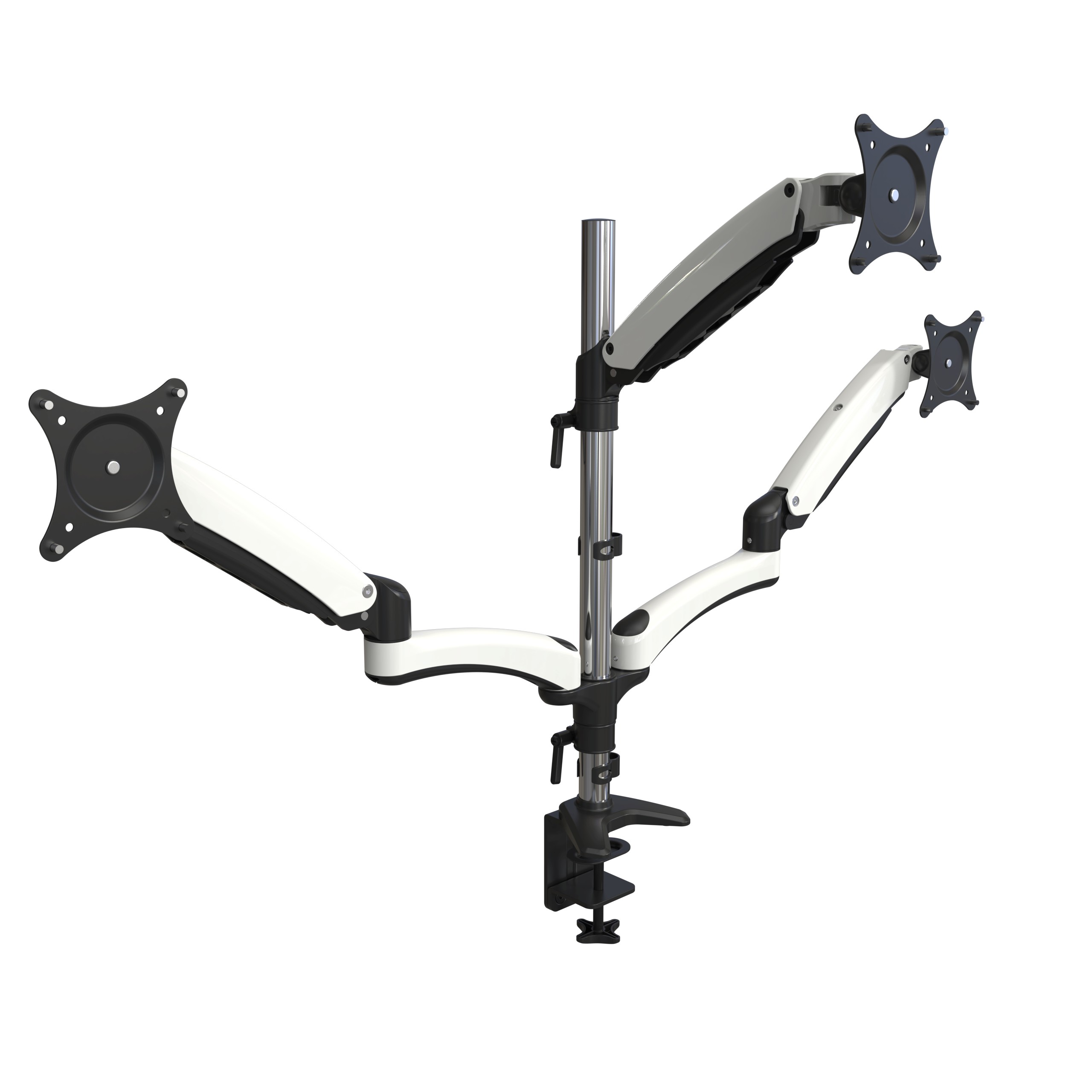 マルチシナリオ トリプルモニタースタンド 機械式スプリングアーム付き - V-MOUNTS VM-DS135D