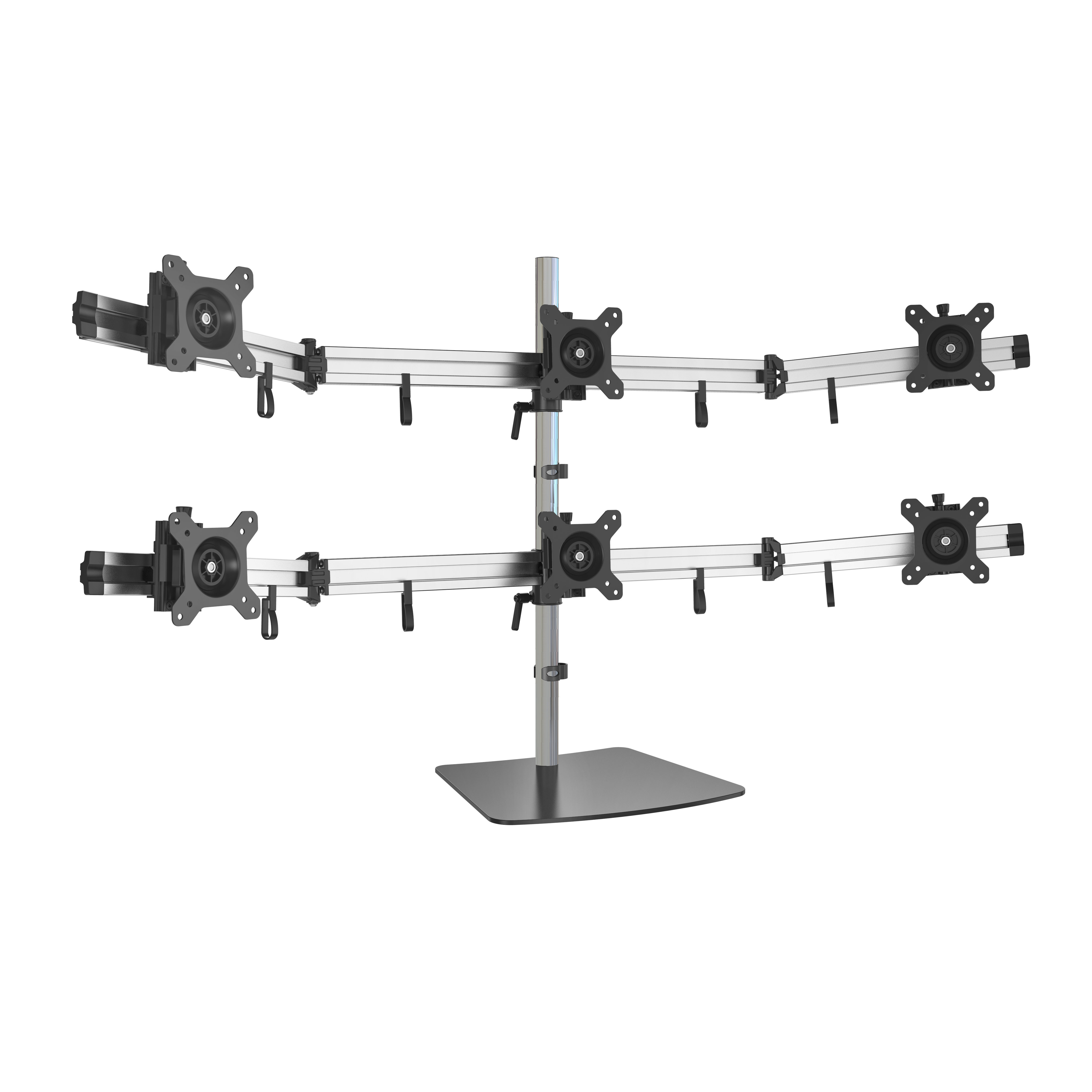 Free Standing 6 Monitor Mount for Desk with VESA 75/100 – V-MOUNTS VM-MP260SL