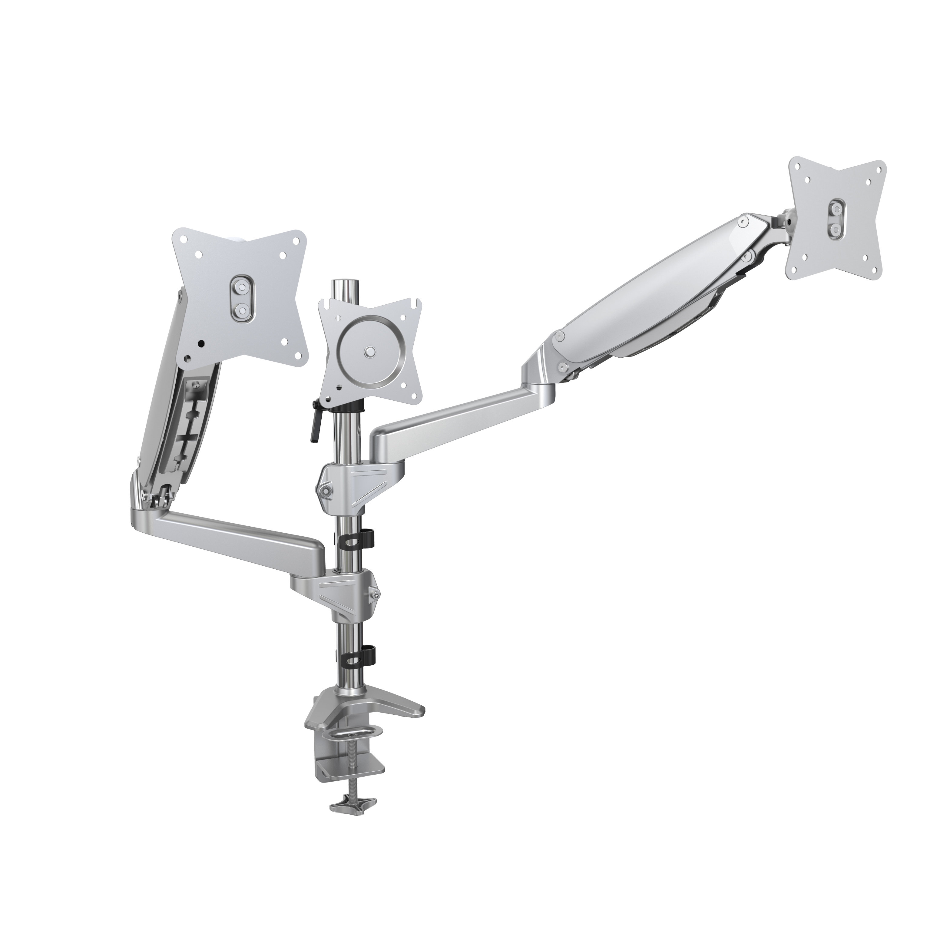 Dudukan Meja Monitor Tripel Portabel dengan Lengan Pegas Mekanis – V-MOUNTS VM-DS334D