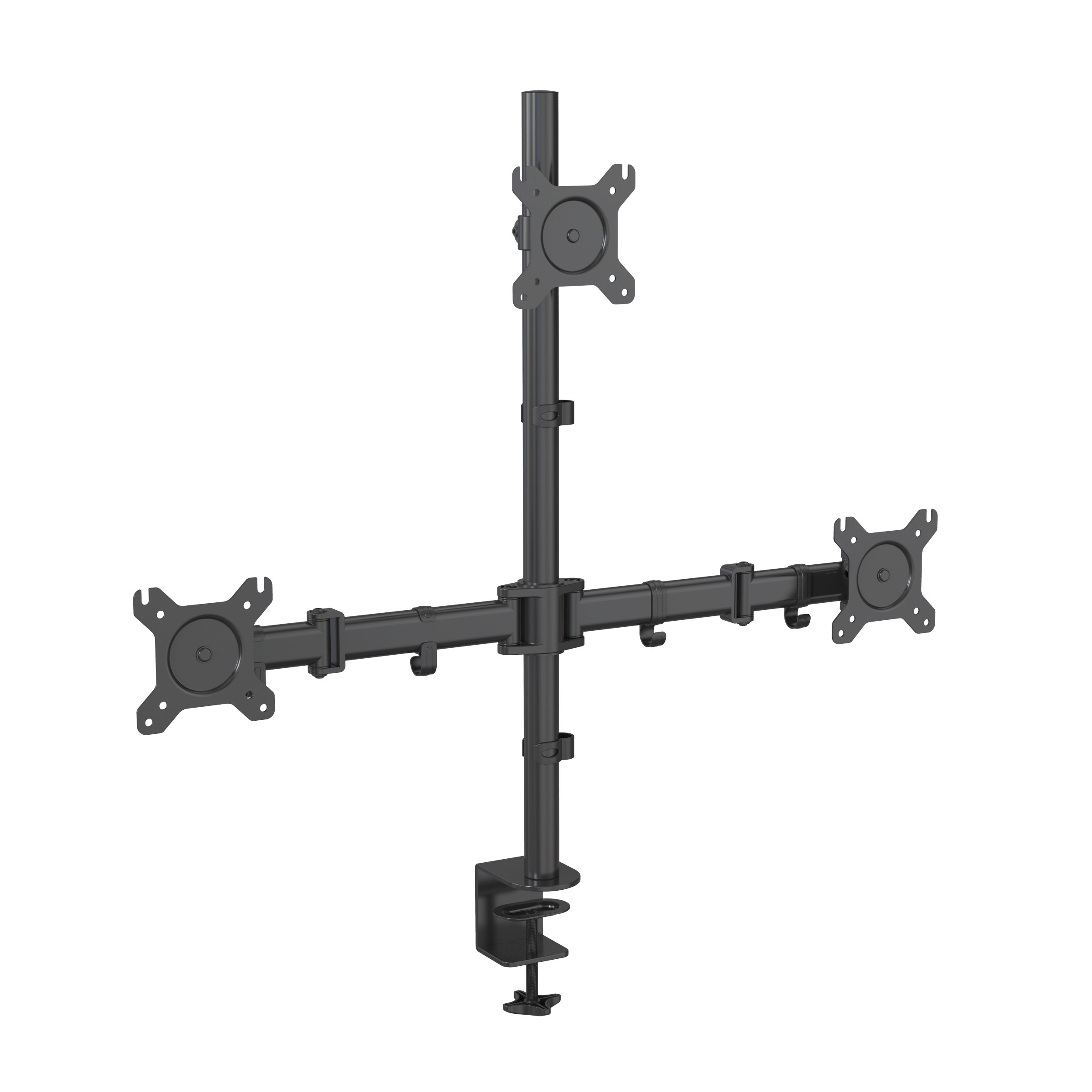 Ergonomic Height Adjustable Triple Monitor Mount for Corner Desk V-MOUNTS VM-D30A