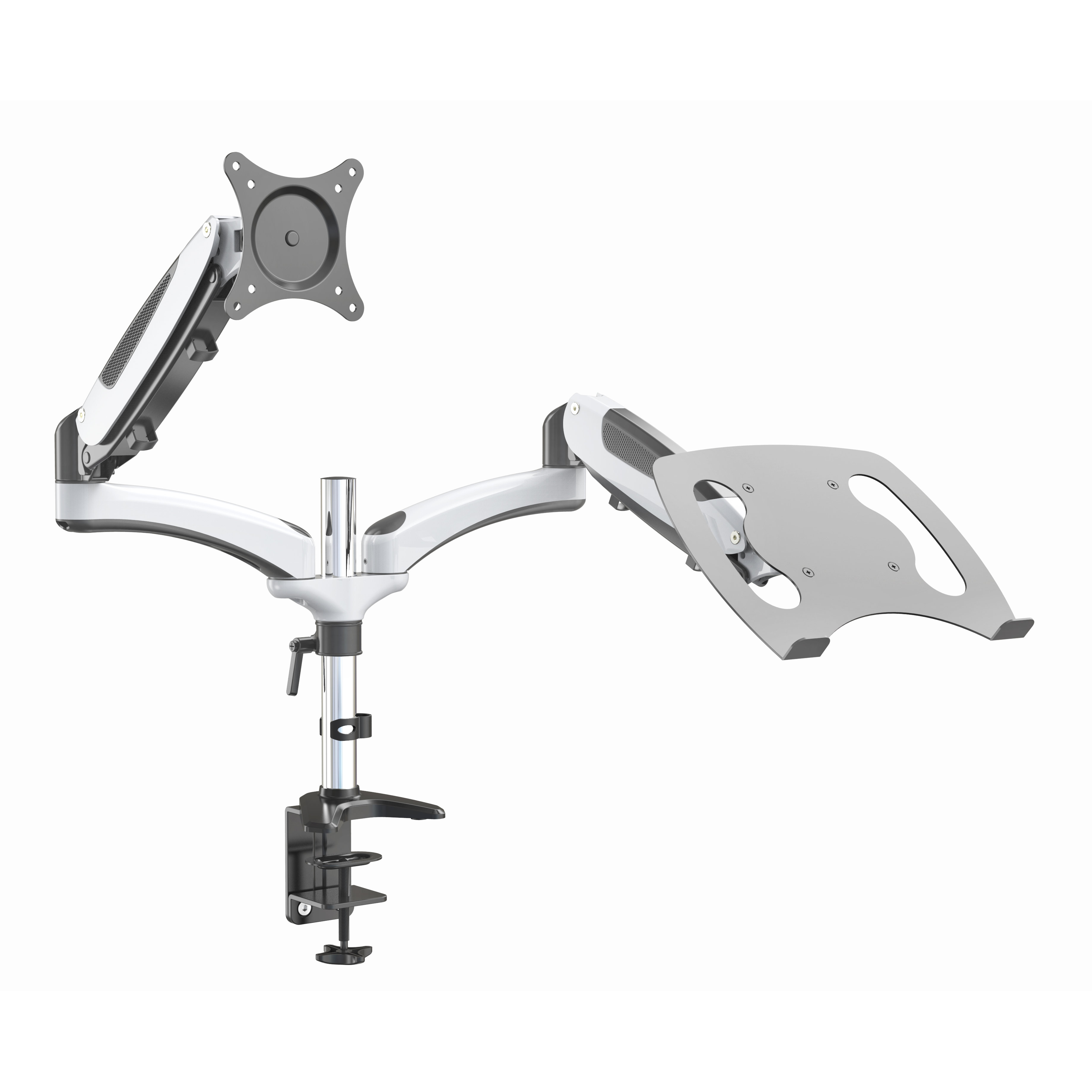 Flexible Gas Spring Monitor & Laptop Stand Height Adjustable Arm | V-MOUNTS VM-GM124D+D15