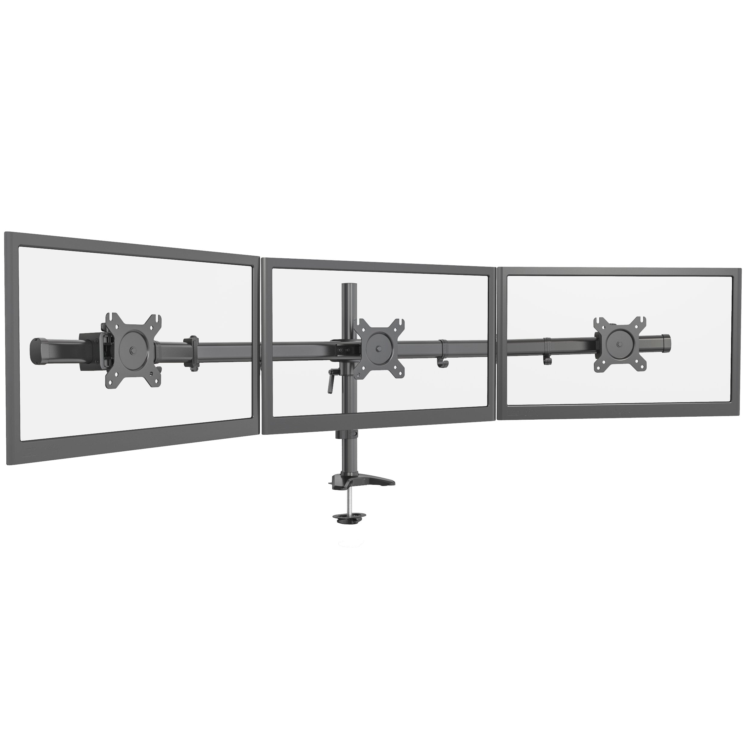 Ergonomic Triple Monitor Mount Adjustable Grommet Stand for 13-27