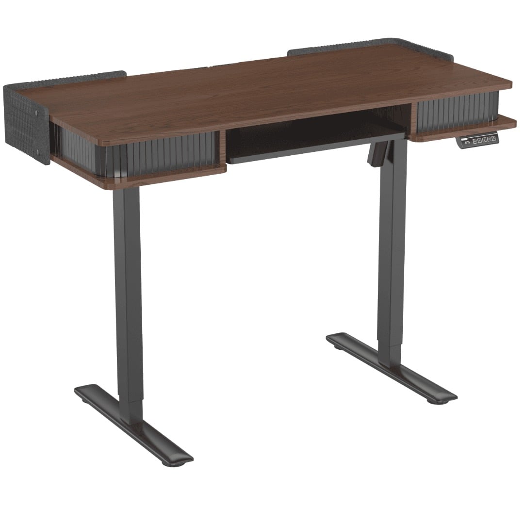 Mtifunctional Electric Height Adjustable Office Desk with Privacy Drawers – V-MOUNTS   JSD5-02-ZW-X3