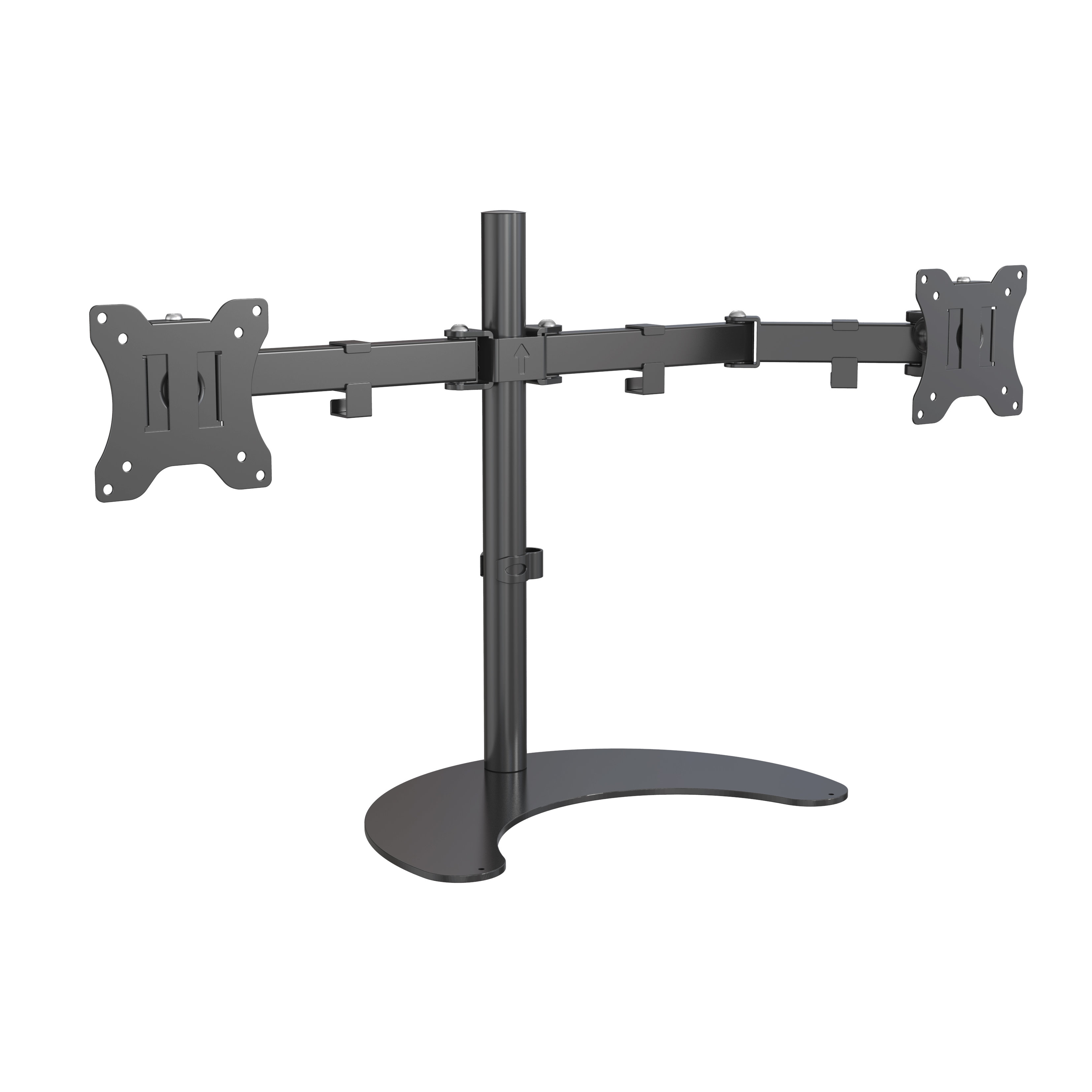 Piedistallo doppio completamente regolabile autoportante per due monitor fino a 27 pollici V-MOUNTS VM-D54S