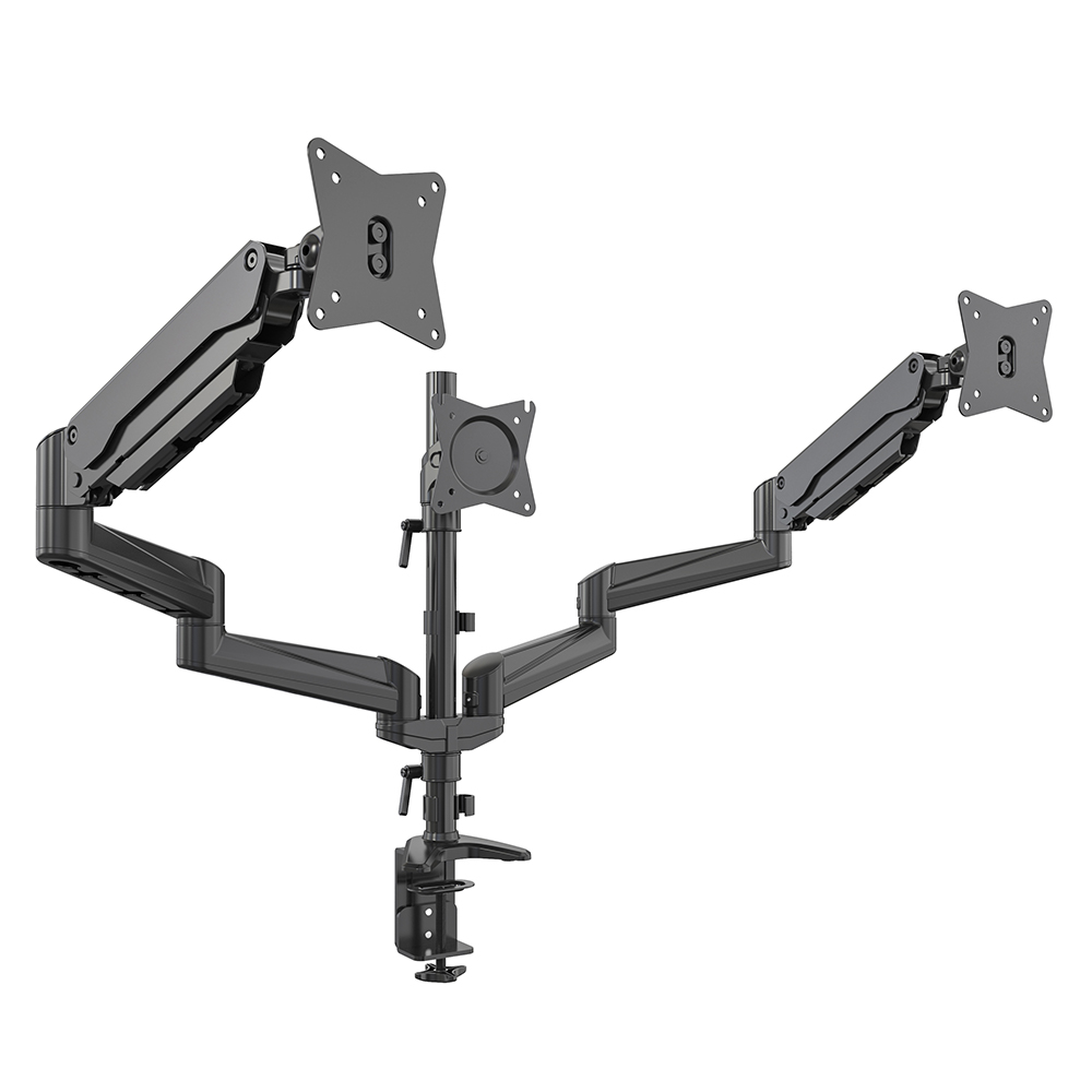 Mount Meja Gas Spring Tiga Monitor dengan Fitur Hover Gratis & Manajemen Kabel – V-MOUNTS VM-GA36
