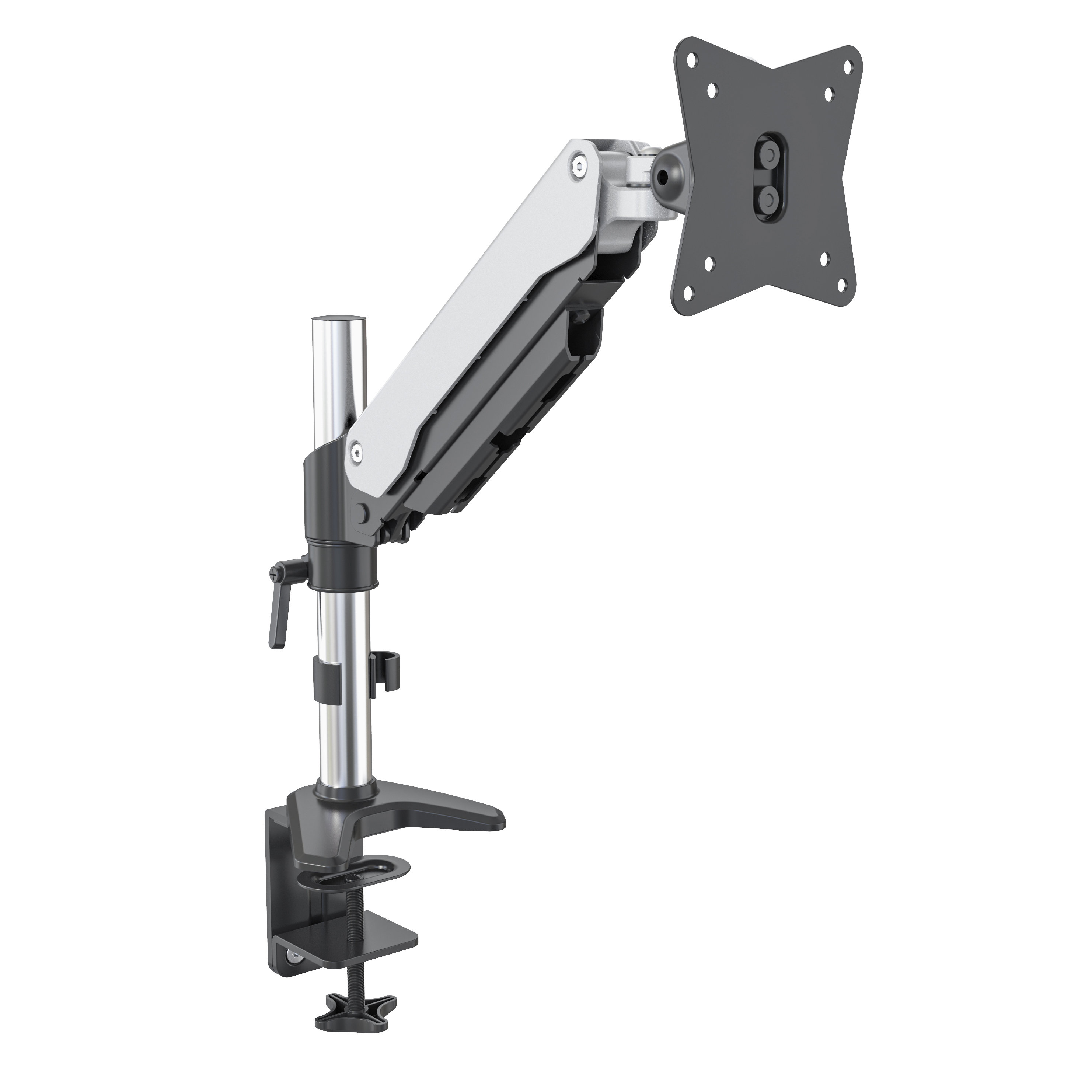 Lengan Monitor Tunggal Adjustable dengan Gas Spring dan Dasar yang Dapat Dilepas – V-MOUNTS VM-GA11