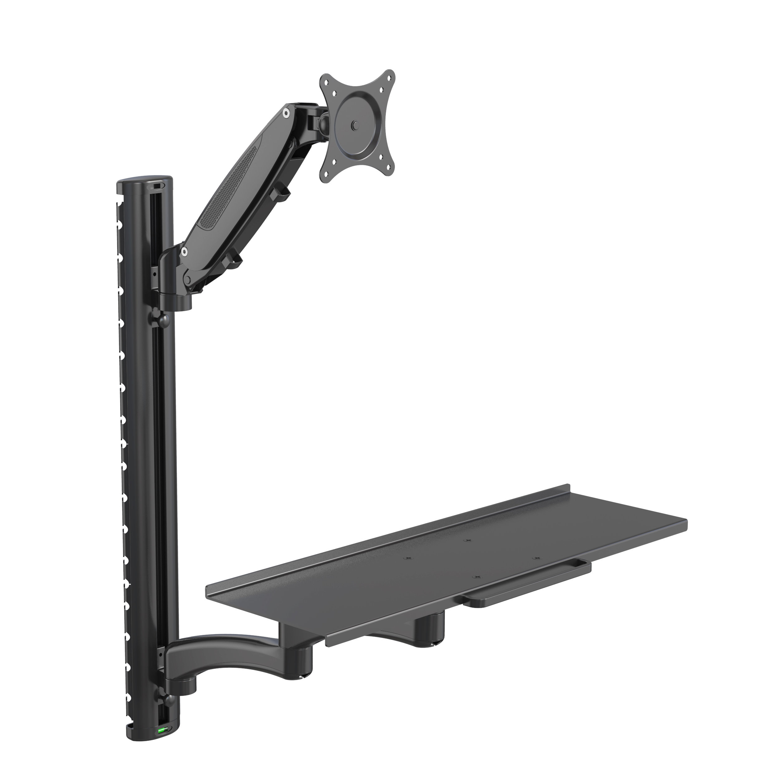 Support de Bureau Ajustable avec Pompe à Gaz pour Écran et Plateau Clavier – V-MOUNTS VM-WS02E