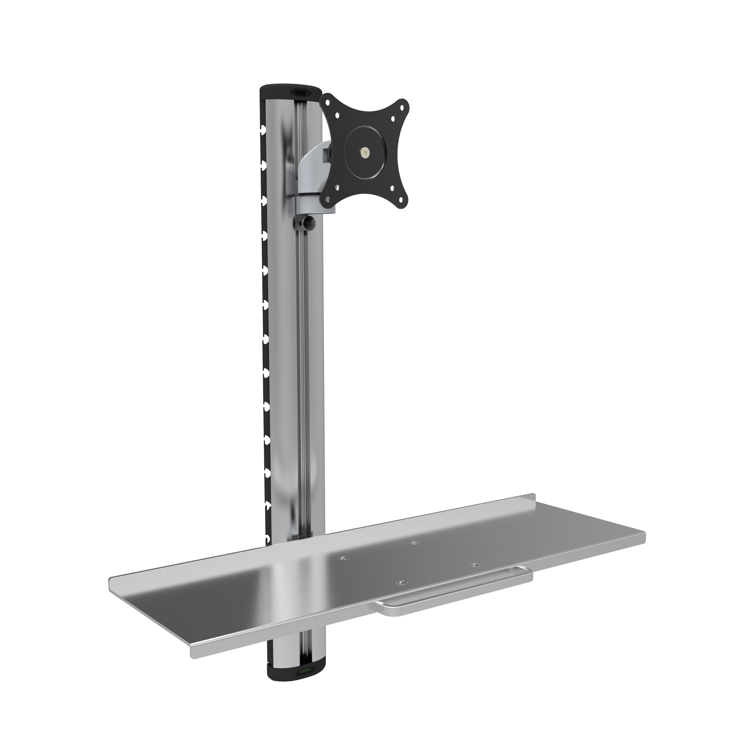Poste de Travail Escamotable Mural pour Bureau Debout/Assis avec Support d'Écran – V-MOUNTS VM-WS06
