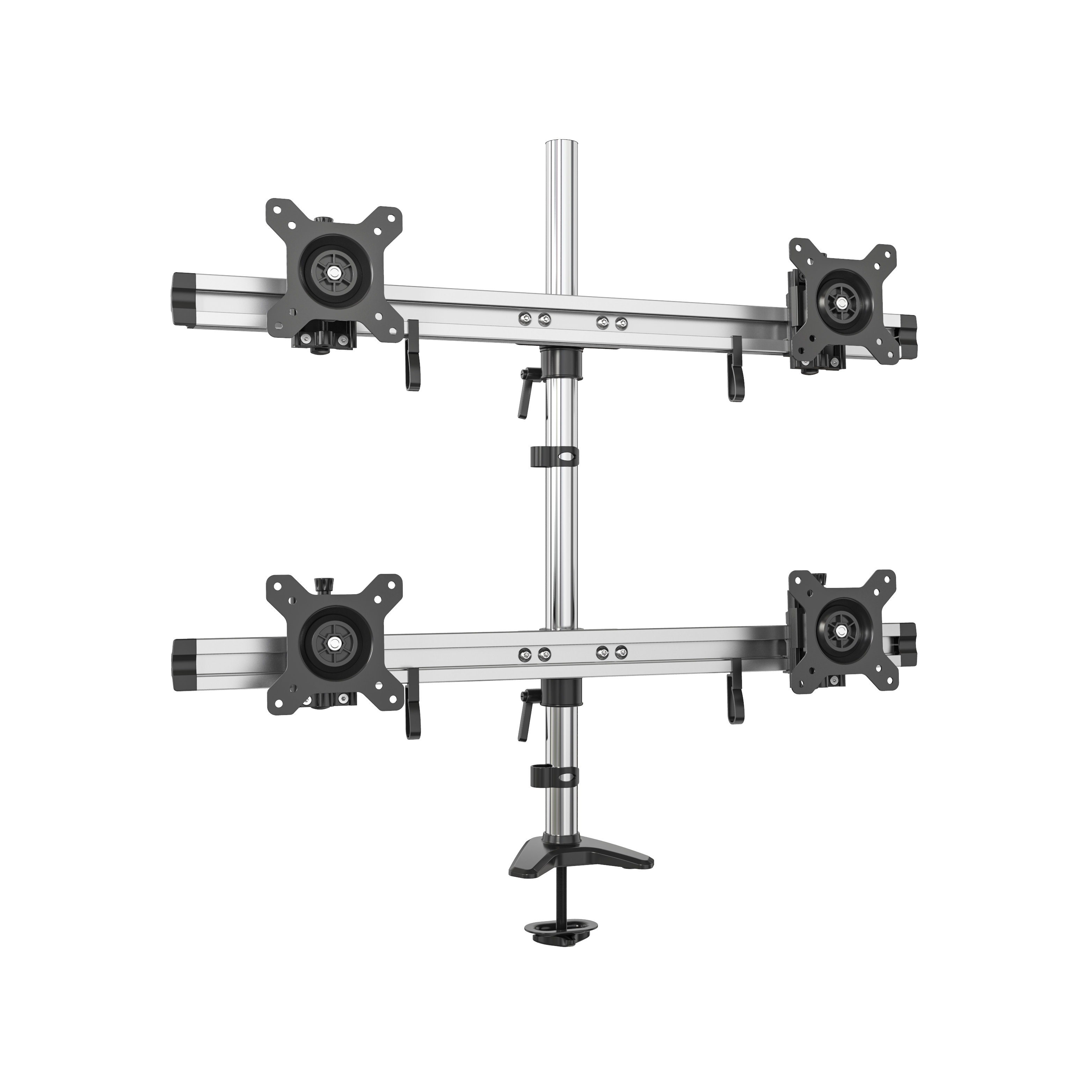 4 Screen Adjustable Horizontal Sliding Monitor Mount for Desk – V-MOUNTS VM-MP240GL