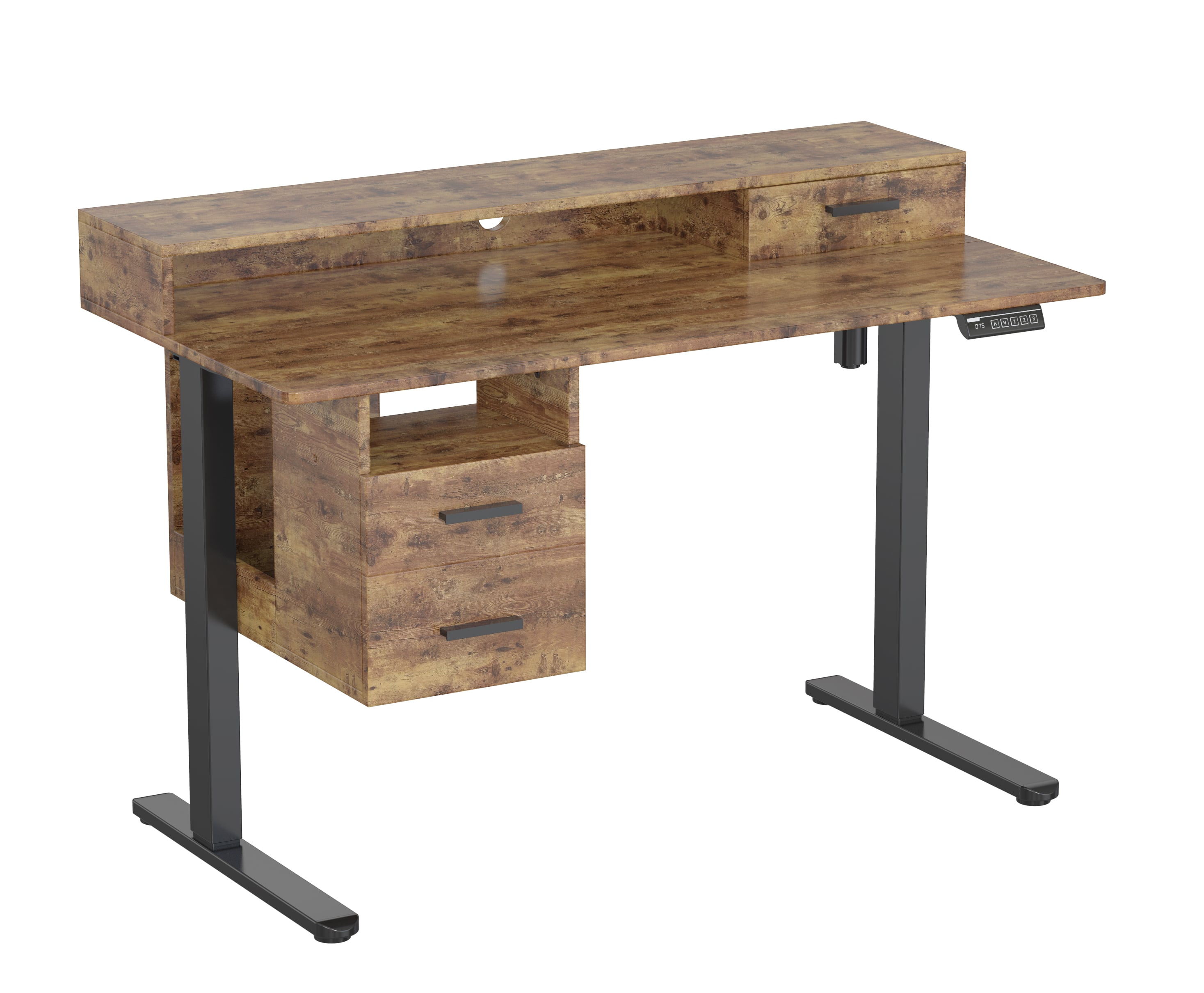 Height Adjustable Double Desktop Standing Desk with Drawers – V-MOUNTS   JSD5-02-2P-SD