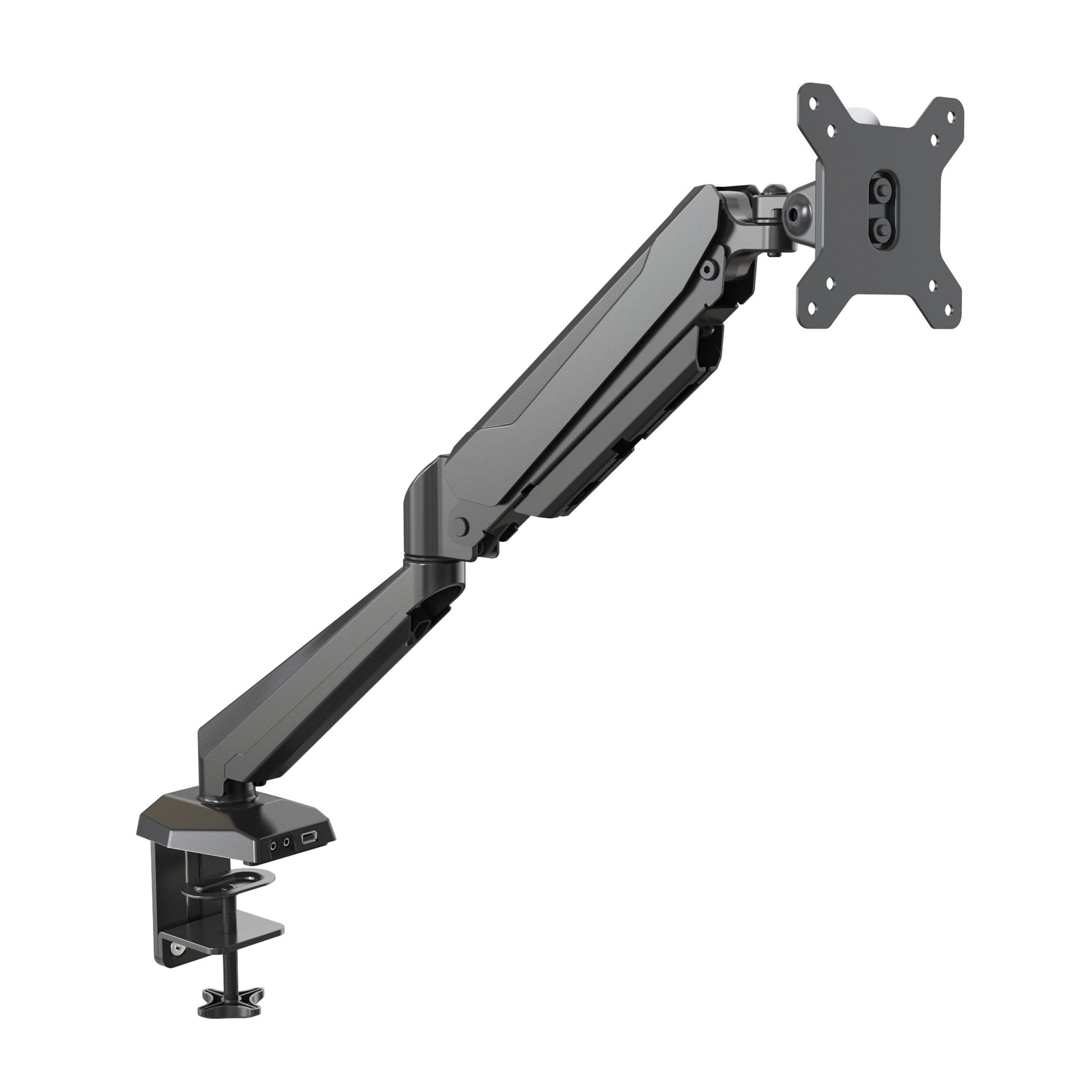 Ergonomic Single Monitor Arm with USB Ports & Gas Spring | V-MOUNTS VM-GM212U