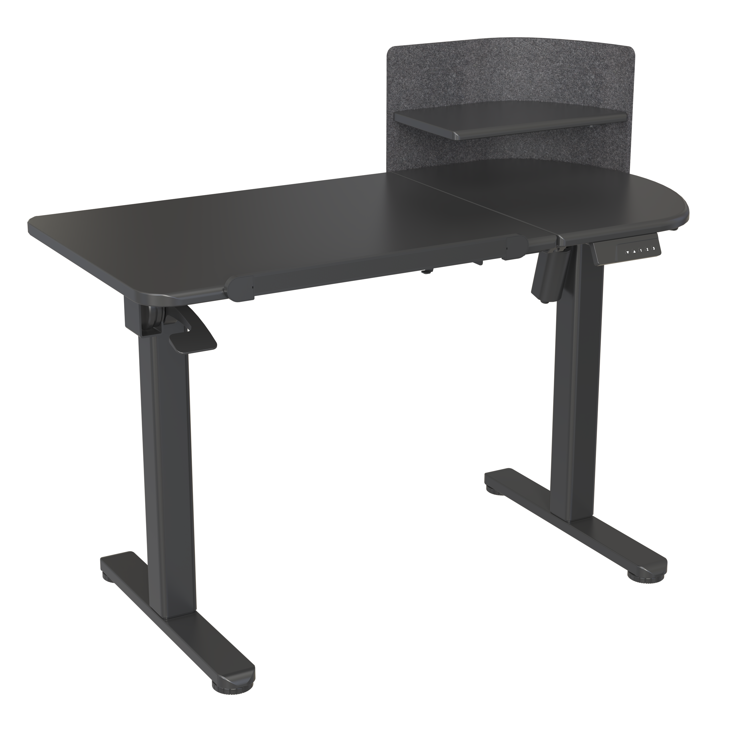 Japanese-Style Electric Height Adjustable Desk with Tilting Desktop | Side Storage Shelf & Memory Control V-MOUNTS JSD5-01-WD4