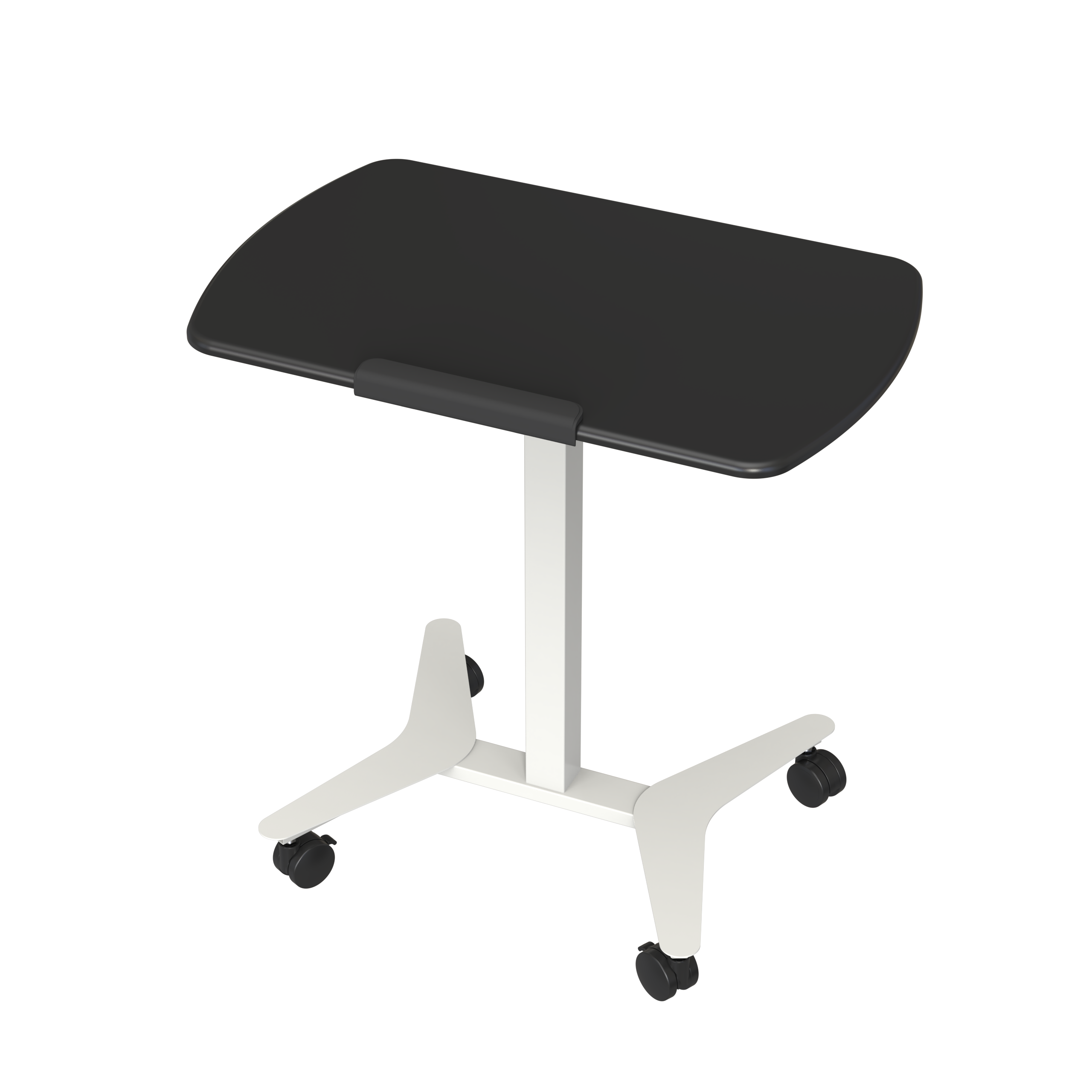Mobile Gas Spring Height Adjustable Desk with Tilting Flip Desktop | Swivel Casters & Anti-Slip Barrier V-MOUNTS VM-FA118-H